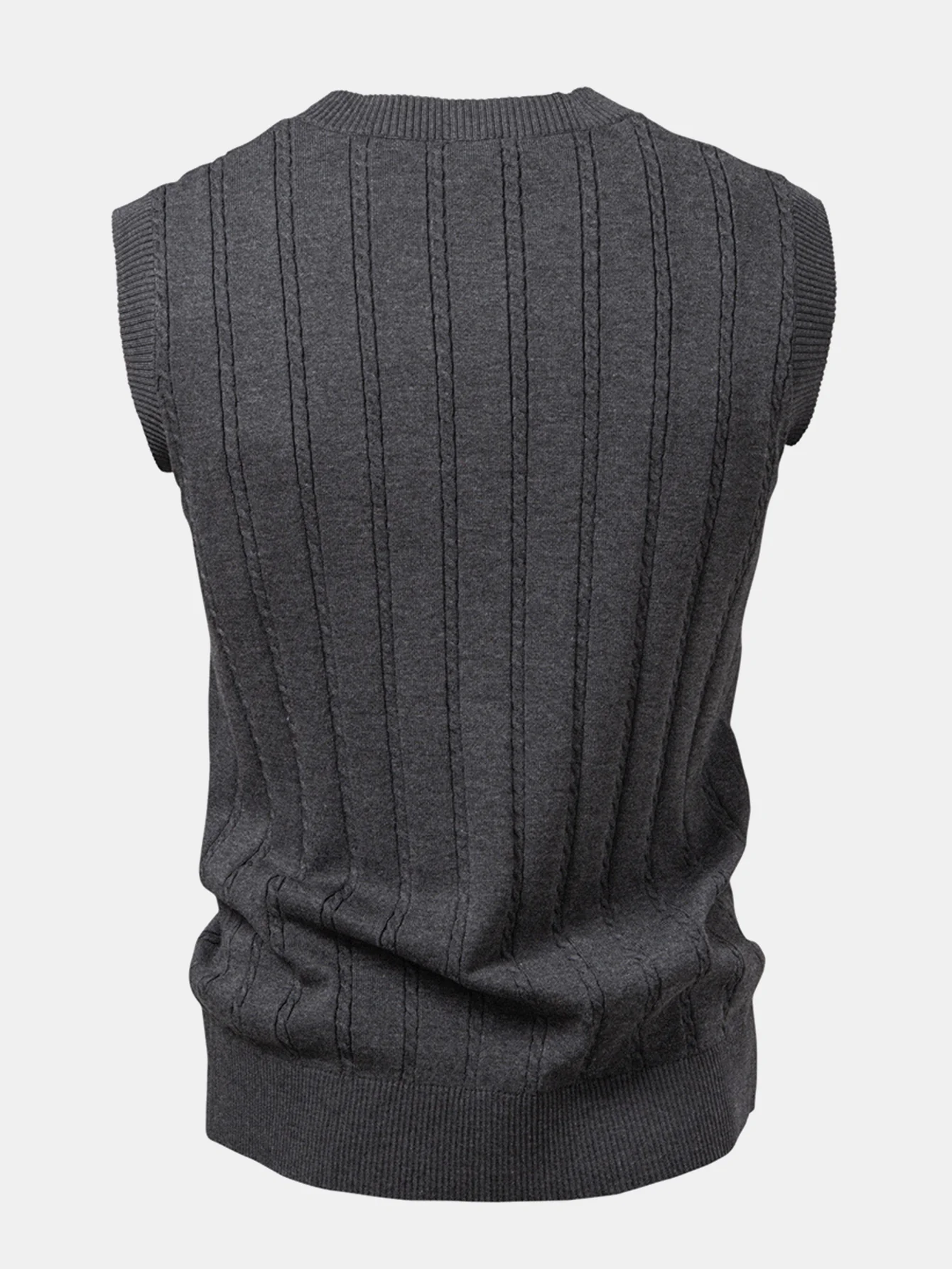 Twist V-Ausschnitt Strickpulloverweste - Image 6