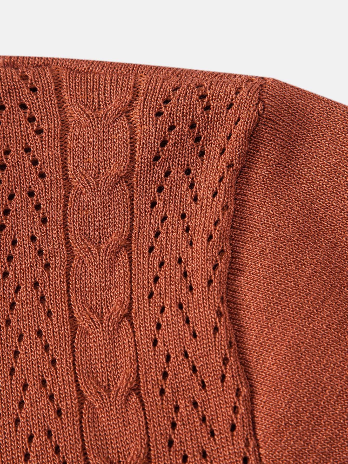 Twisted Jacquard Button Up Knit Shirt & Straight Leg Linen Pants - Image 14