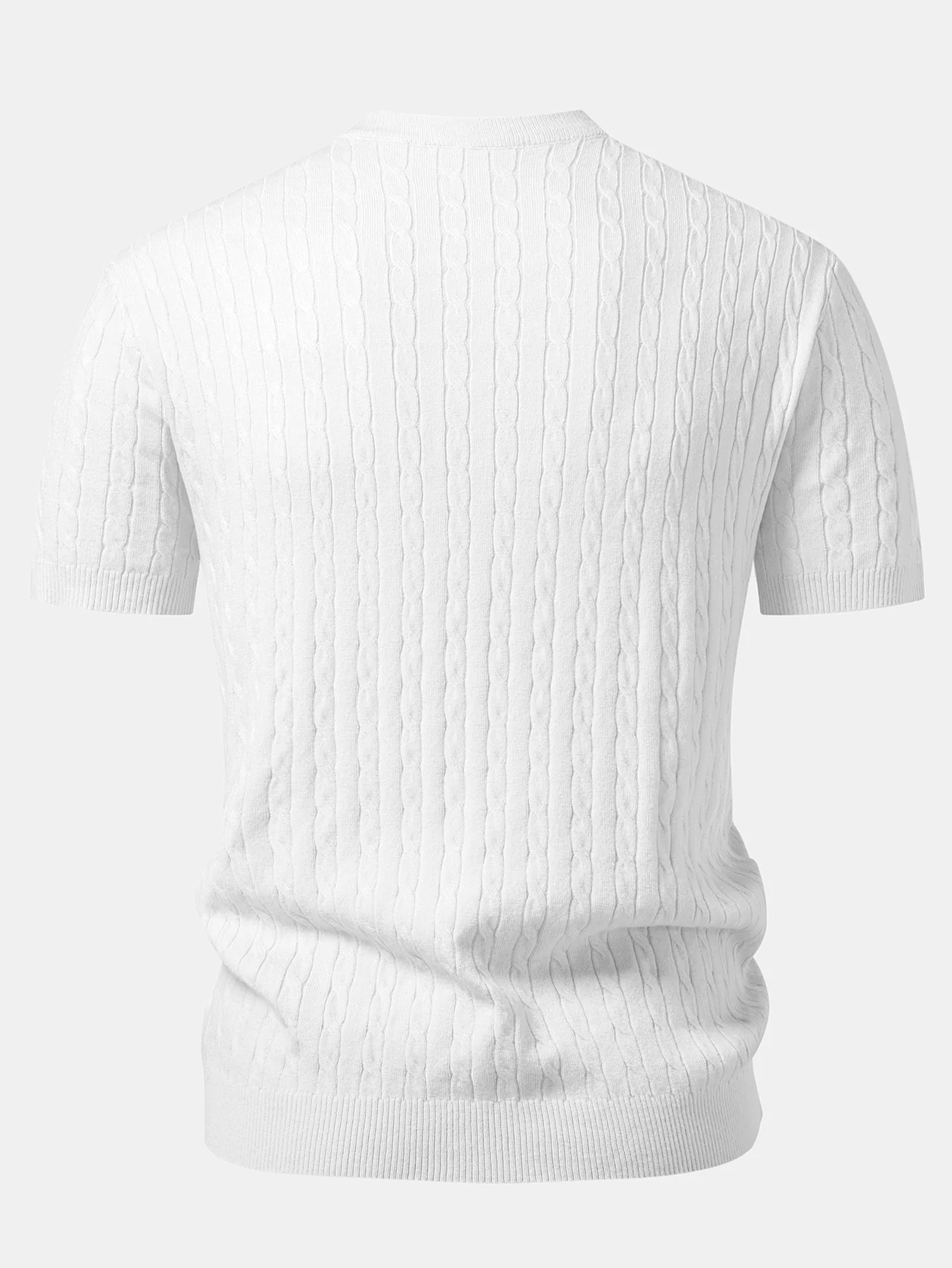 Twisted Jacquard Crew Collar Knit T-Shirt - Image 12