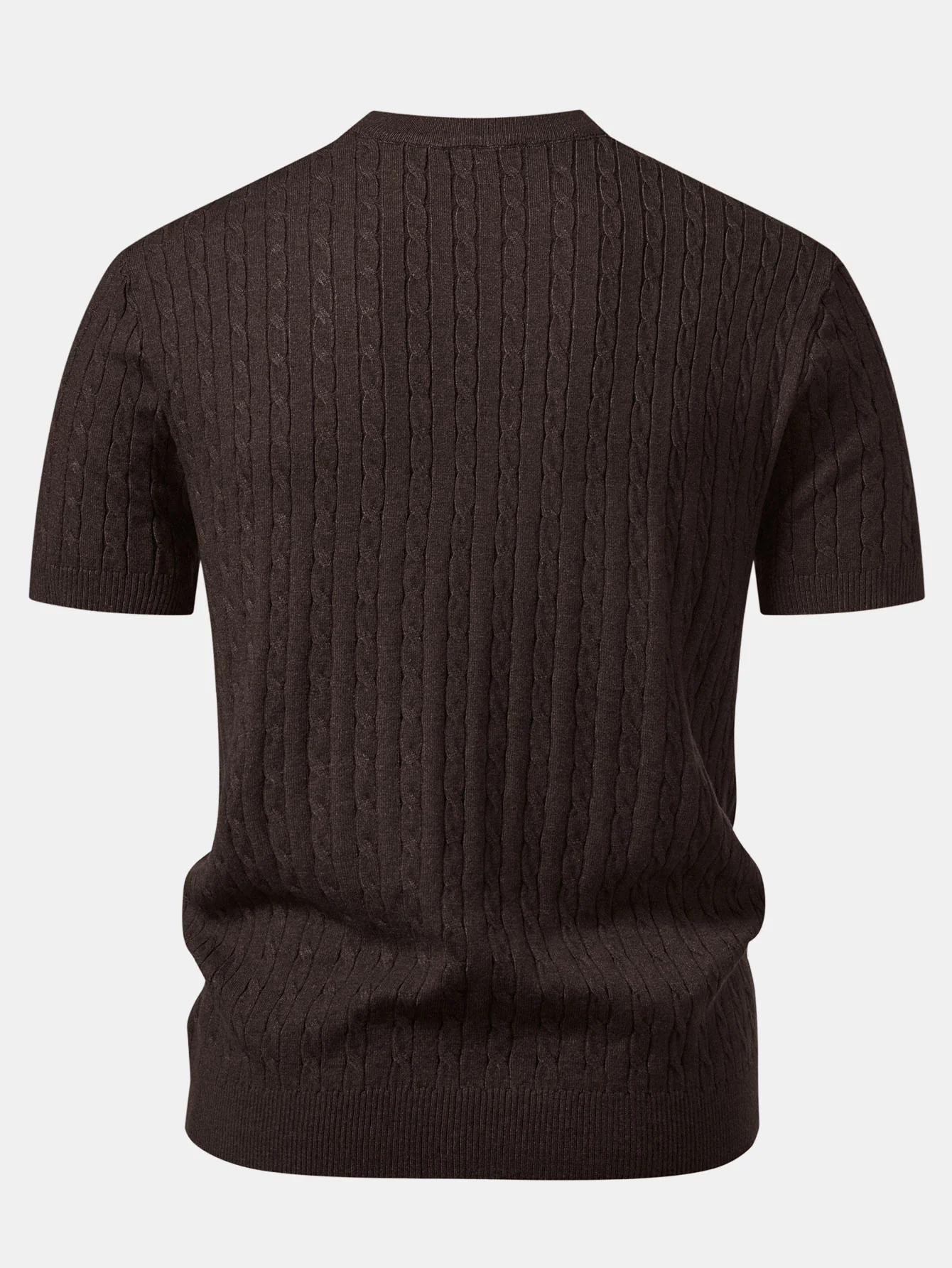 Twisted Jacquard Crew Collar Knit T-Shirt - Image 14