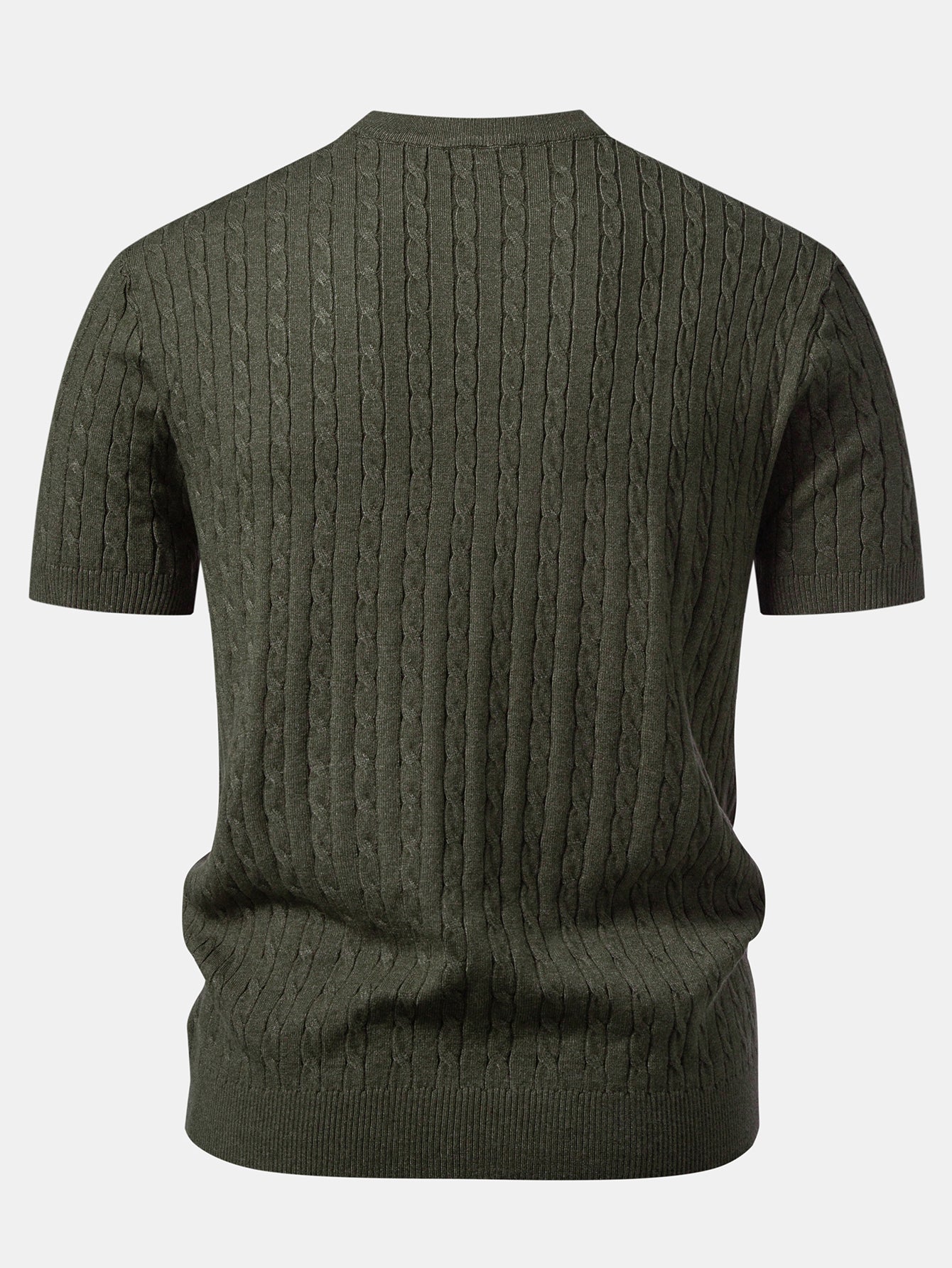 Twisted Jacquard Crew Collar Knit T-Shirt - Image 2