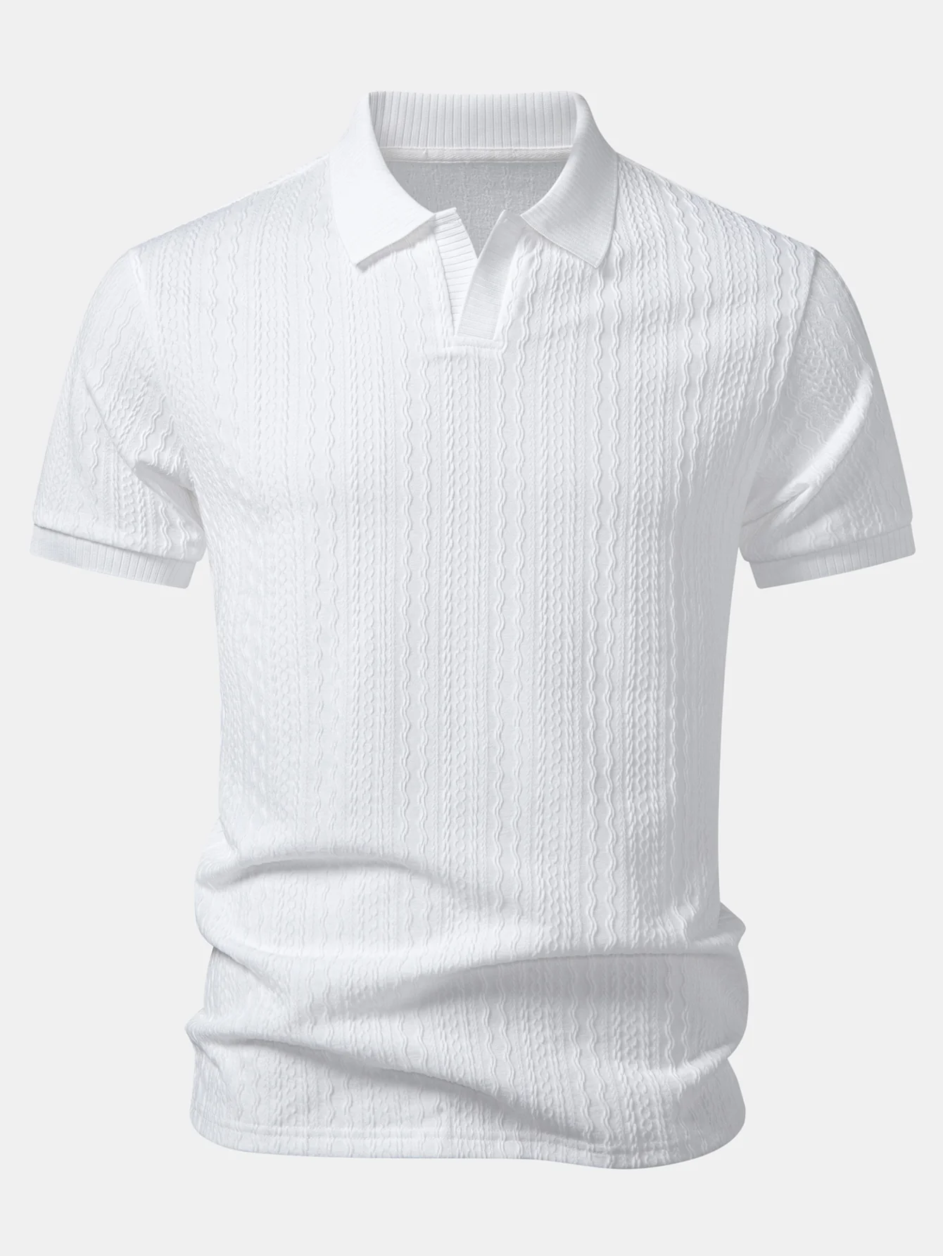 Twisted Jacquard Johnny Collar Polo - Image 7