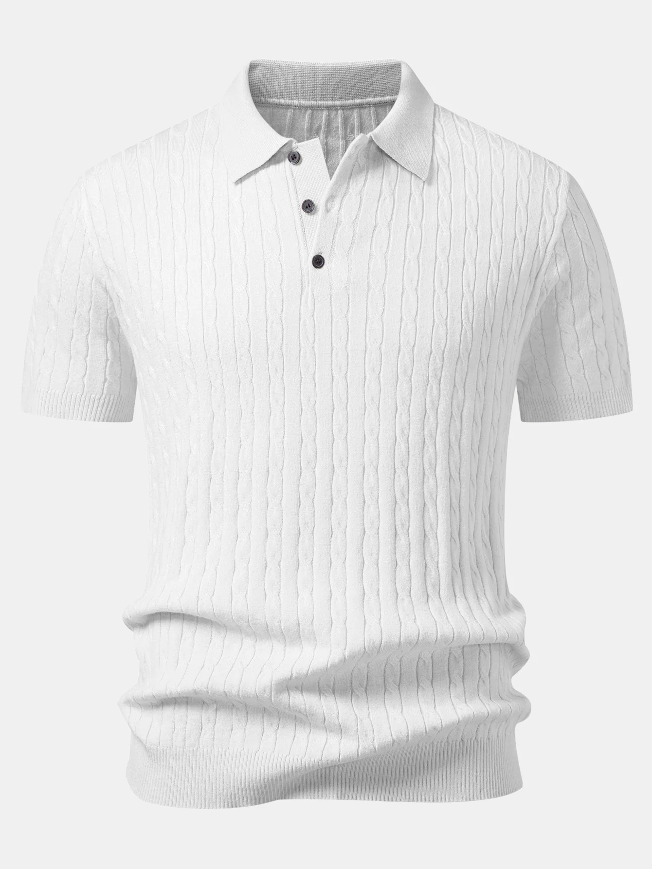 Twisted Jacquard Knit Polo & Slim Fit Tapered Trousers - Image 16
