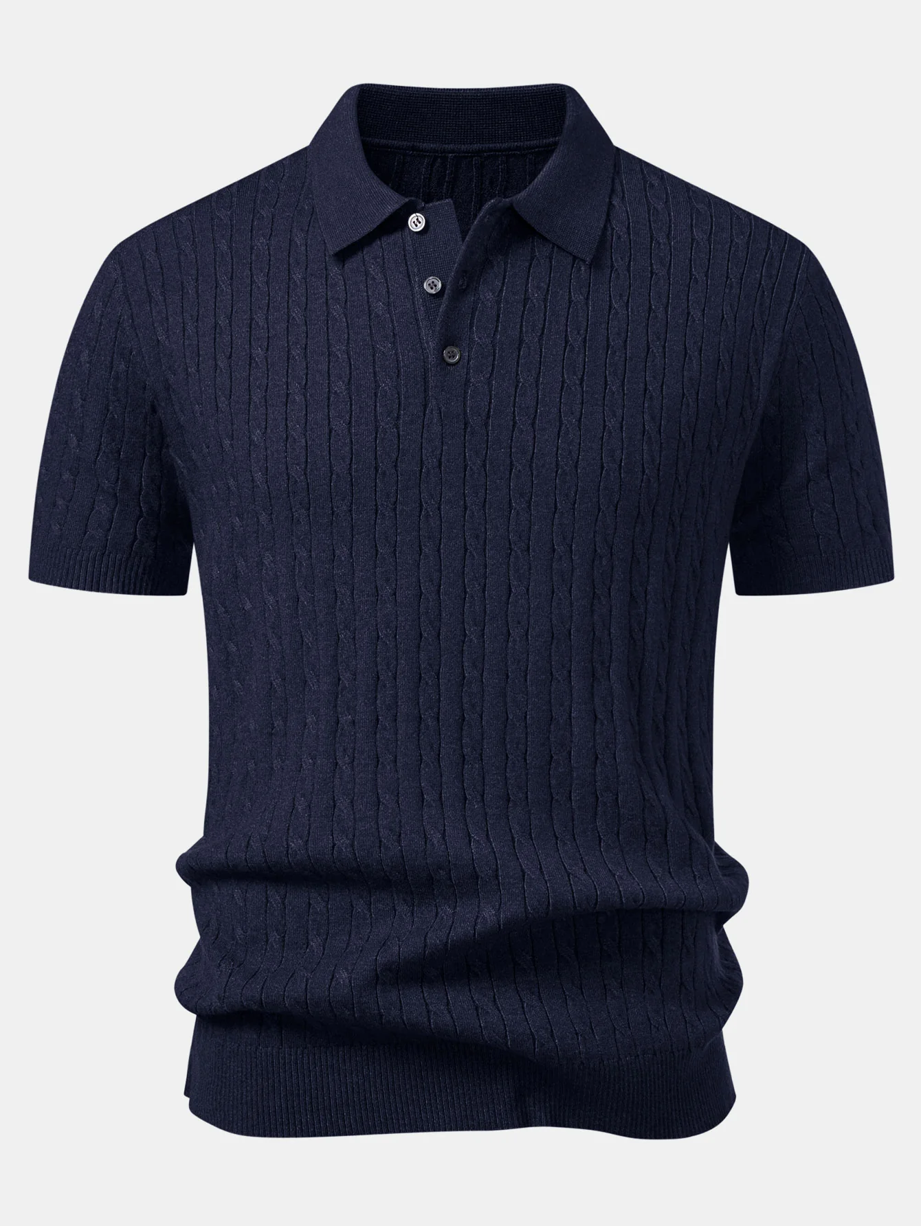 Twisted Jacquard Knit Polo & Slim Fit Tapered Trousers - Image 8