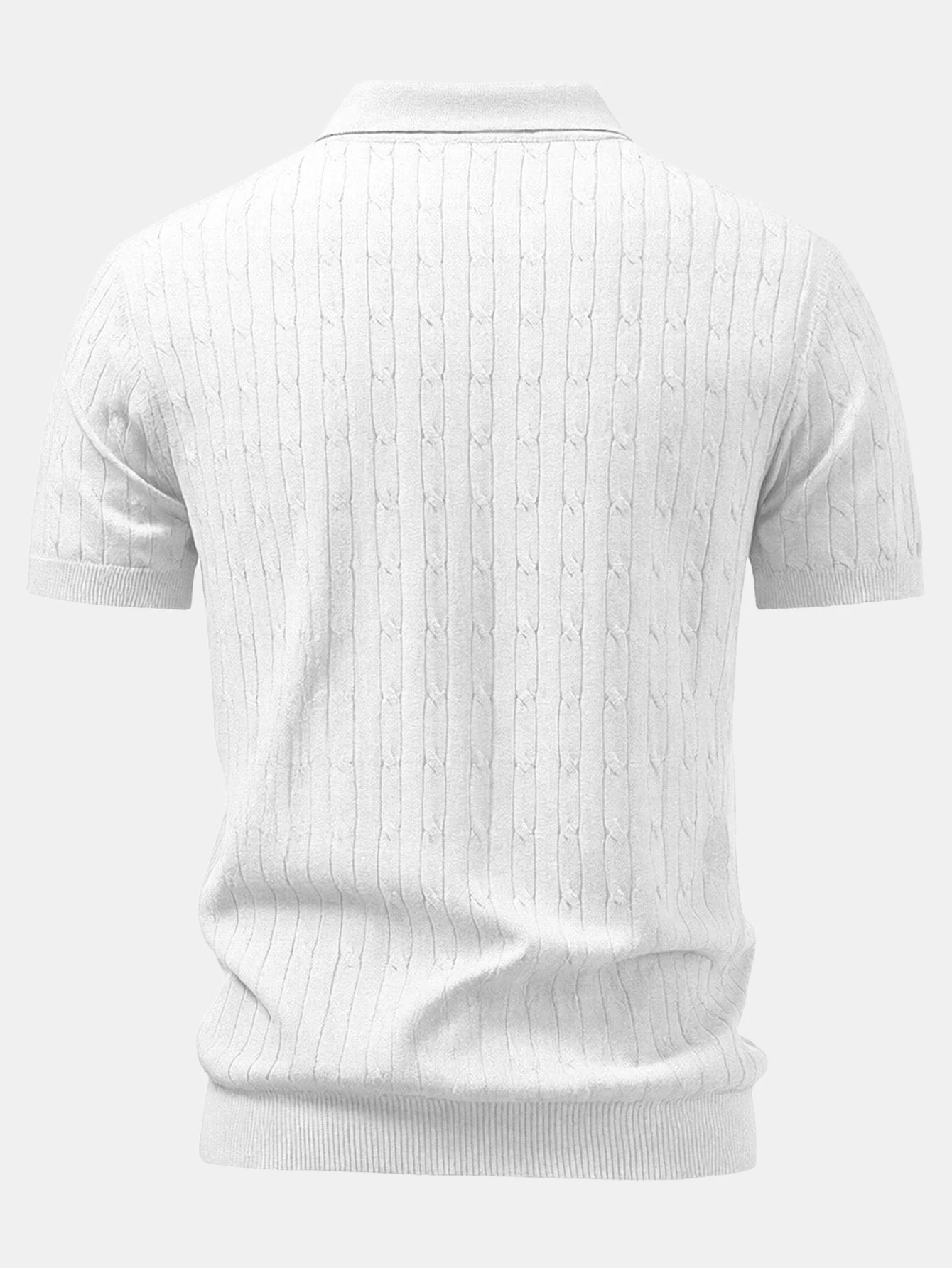 Twisted Jacquard Zipper Knit Polo - Image 6