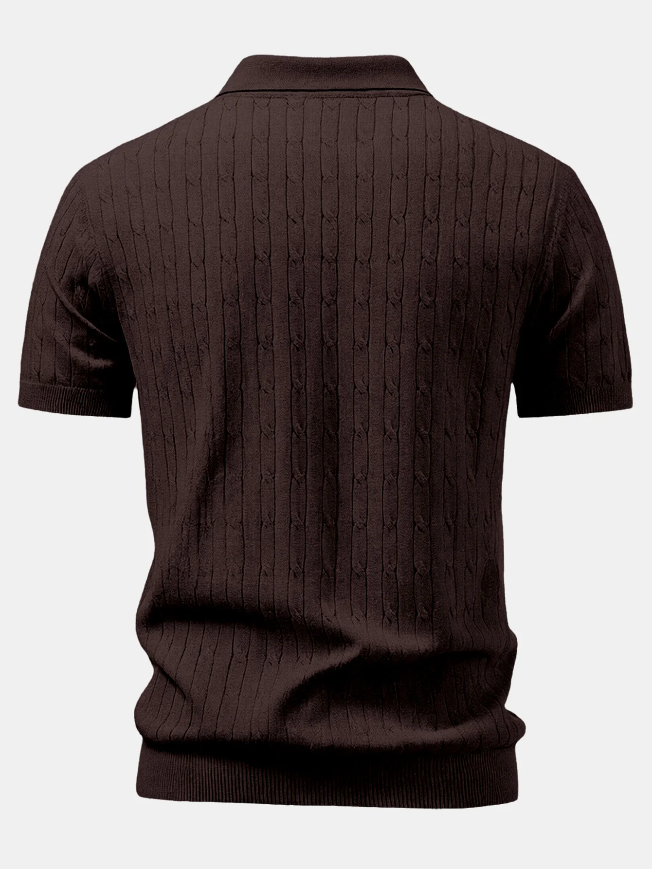 Twisted Jacquard Zipper Knit Polo - Image 8