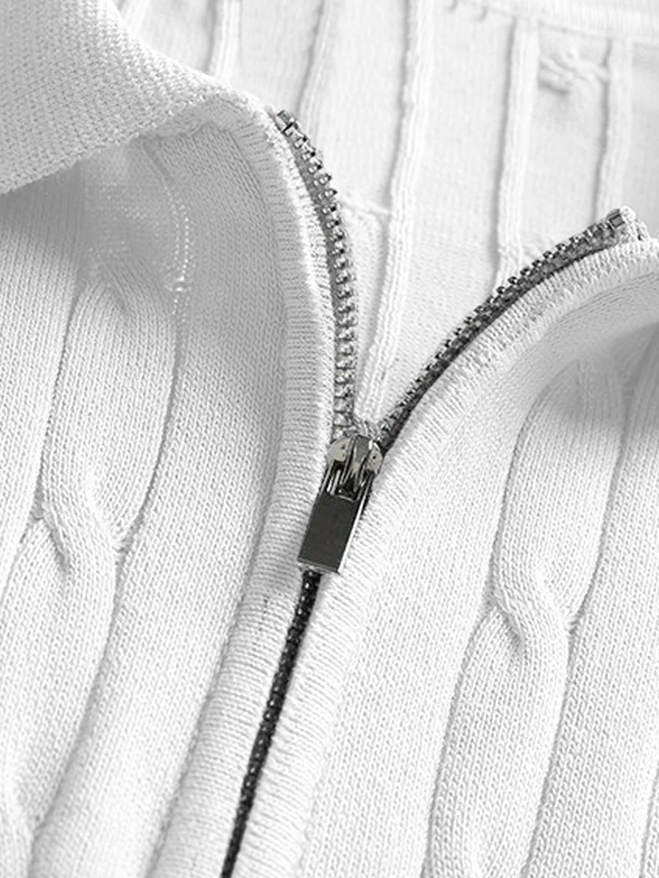 Twisted Jacquard Zipper Knit Polo - Image 10