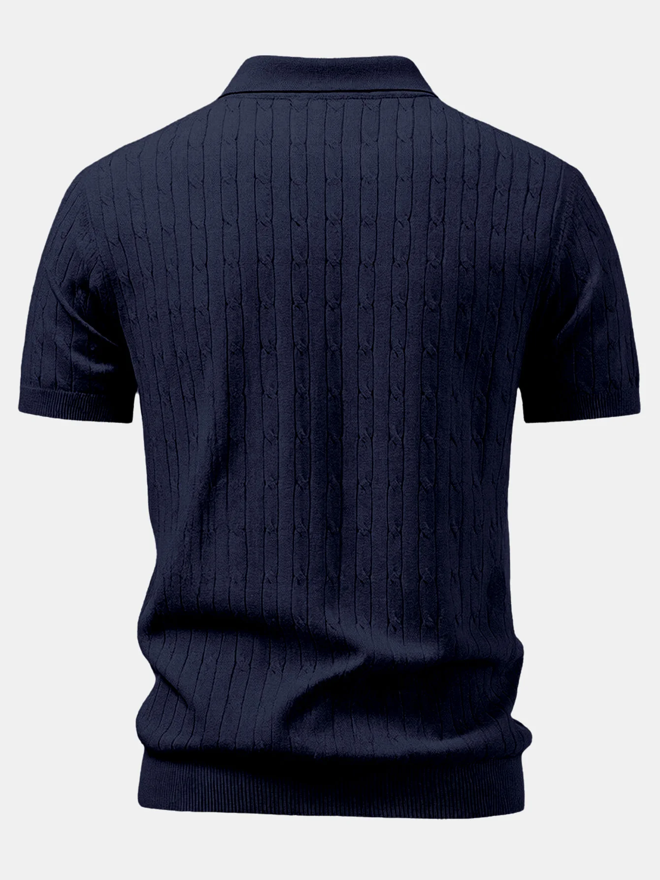 Twisted Jacquard Zipper Knit Polo - Image 2
