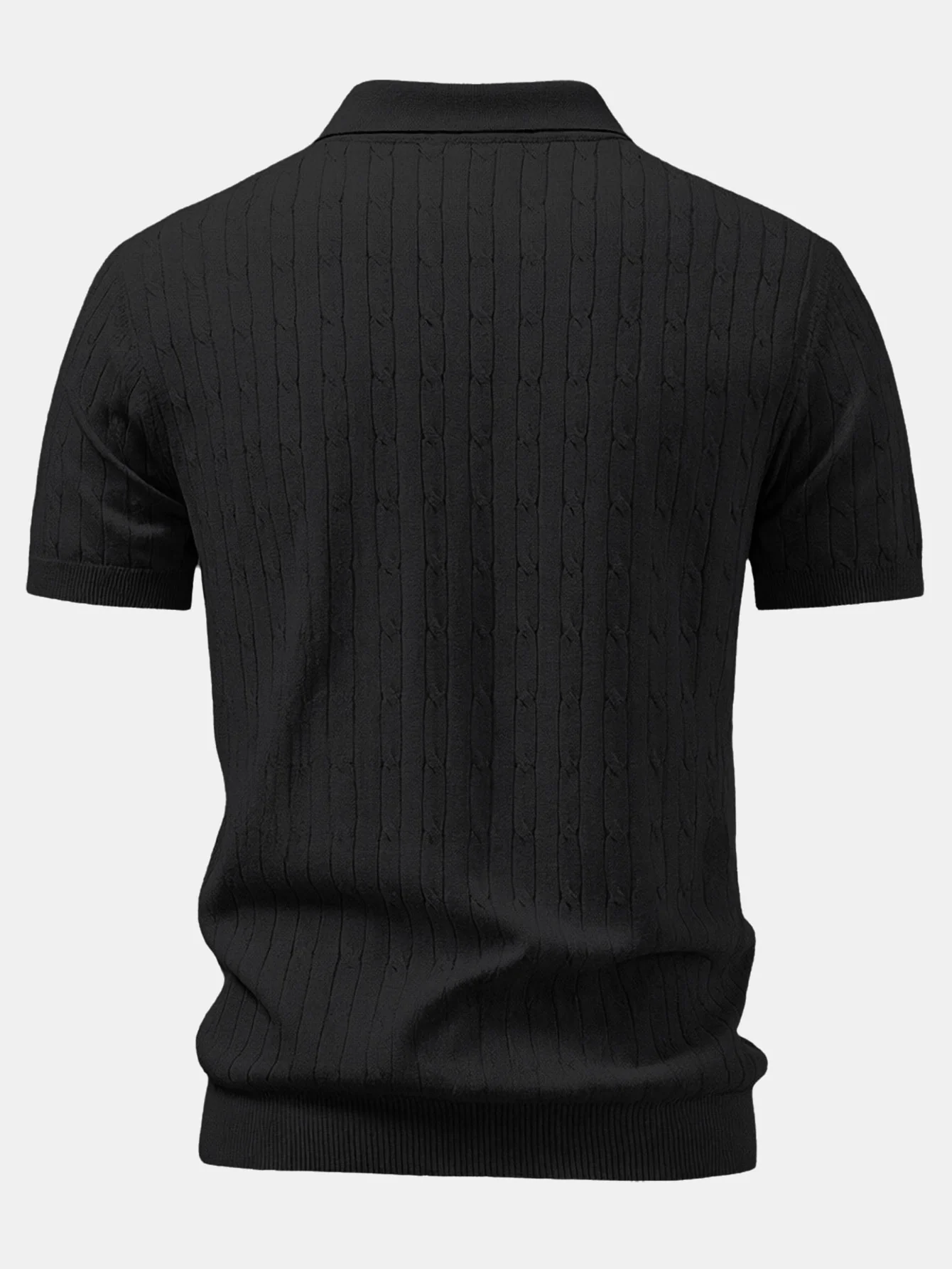 Twisted Jacquard Zipper Knit Polo - Image 4