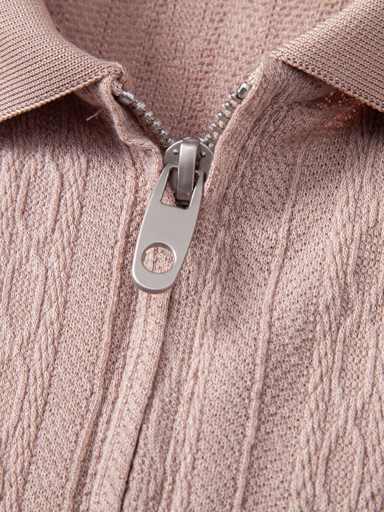 Twisted Jacquard Zipper Polo - Image 10