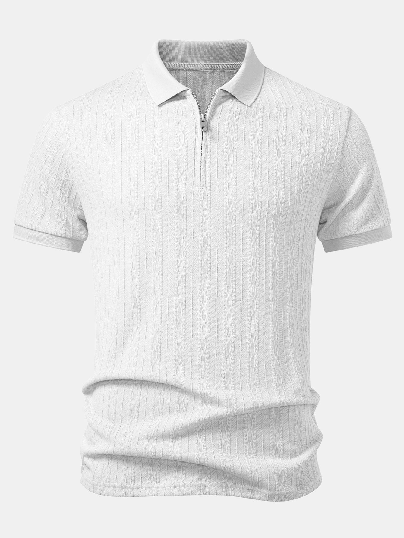 Twisted Jacquard Zipper Polo - Image 5