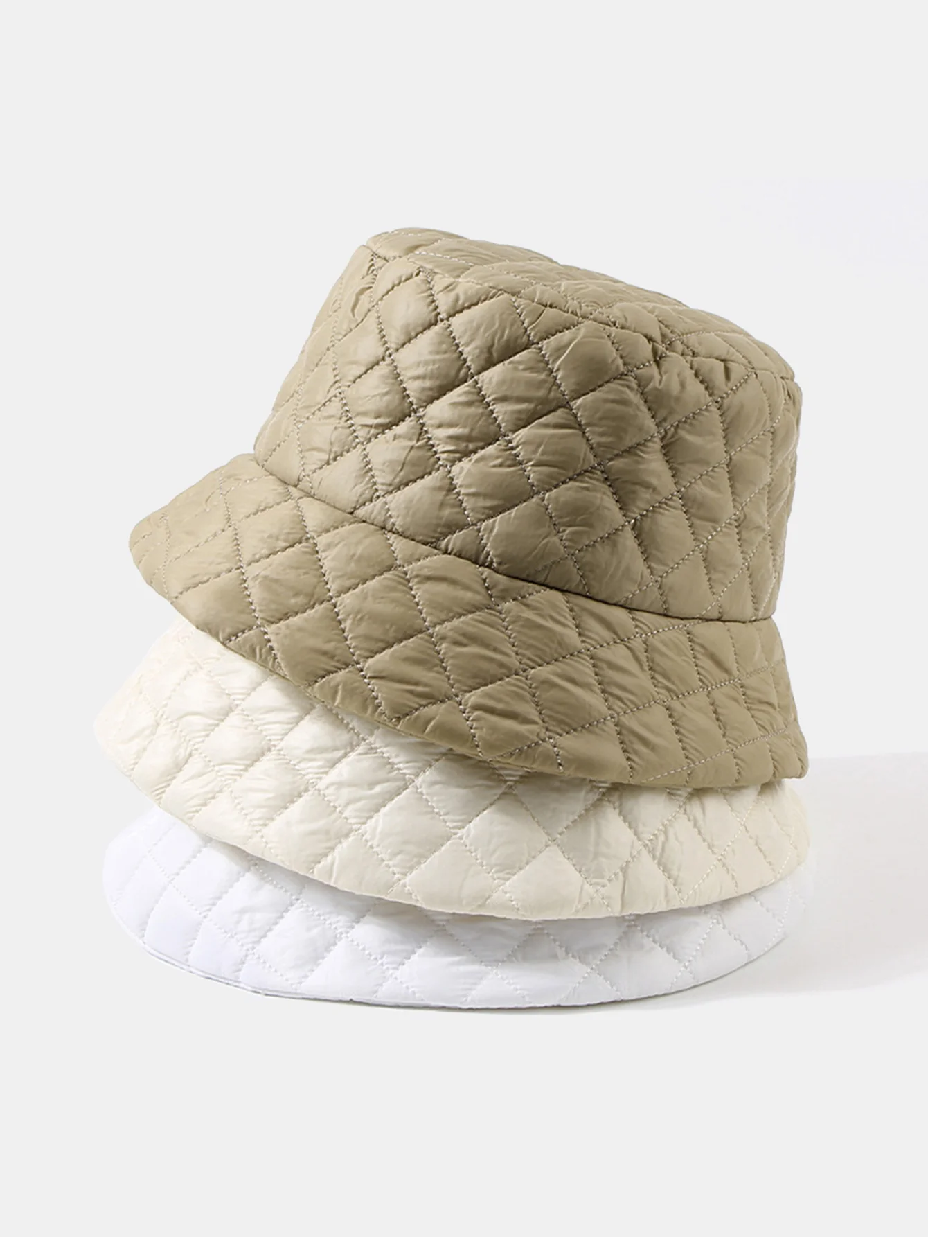 Ultra-light Thick Quilted Solid Color Fisherman Hat - Image 14
