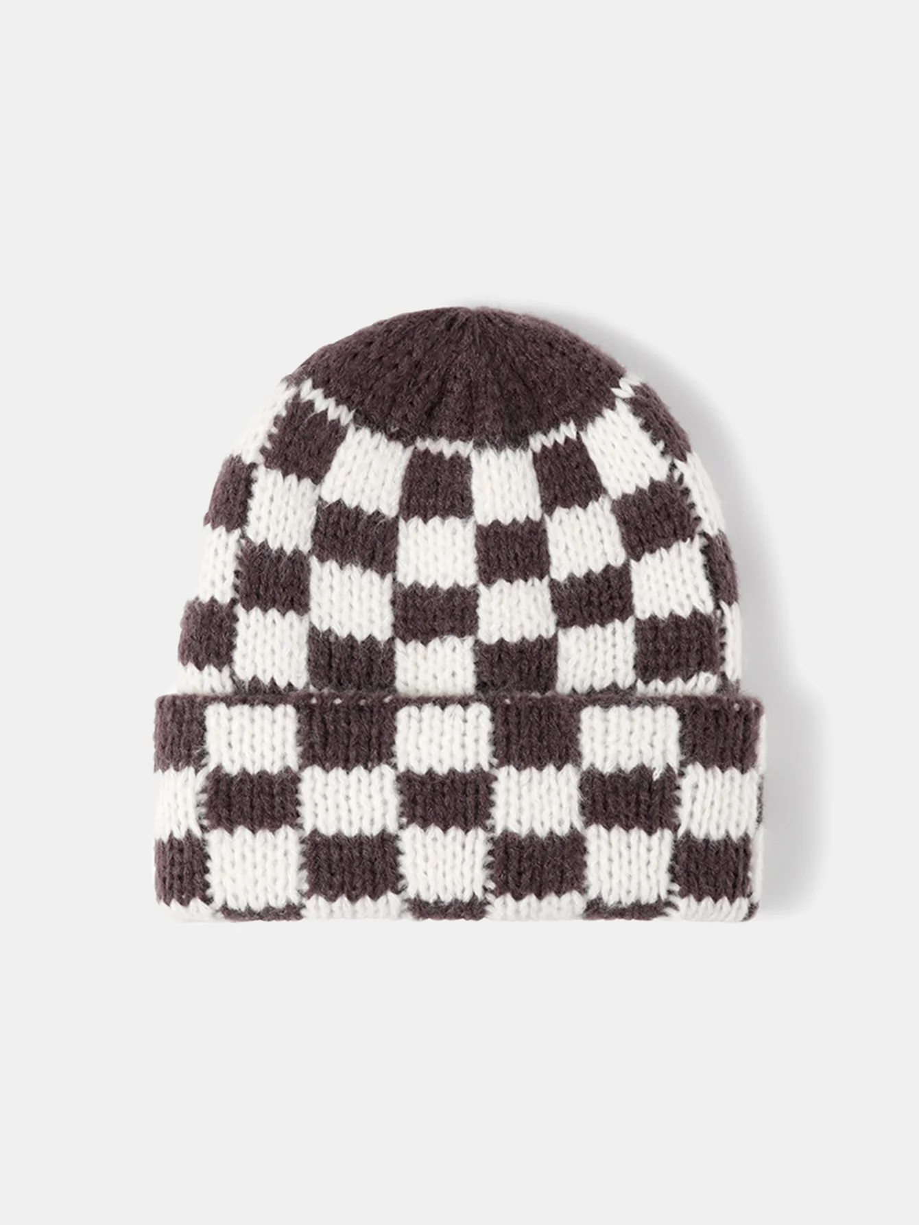 Unisex Autumn/Winter Thick Double-Layer Checkerboard Knitted Hat Outdoor Warm Couple Cap - Image 15