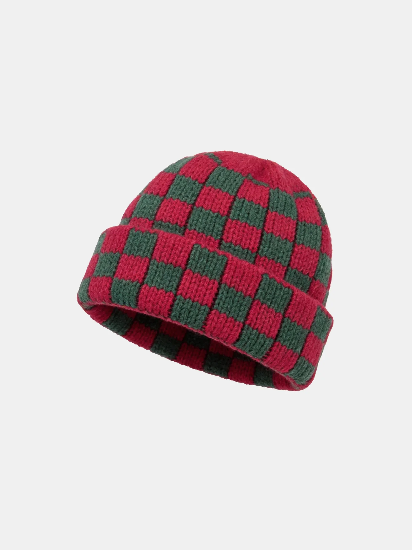 Unisex Autumn/Winter Thick Double-Layer Checkerboard Knitted Hat Outdoor Warm Couple Cap - Image 9