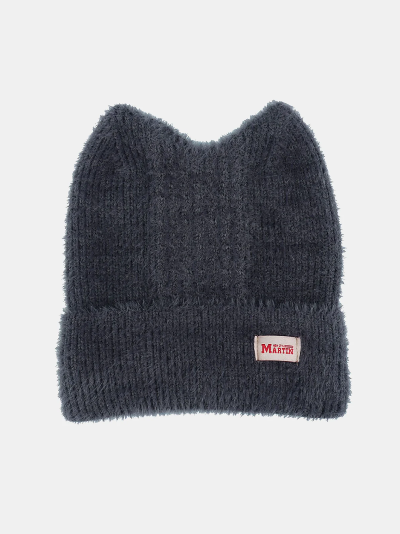 Unisex Plüschmütze mit elastischem, gestricktem Stoff in Katzenohrform - Image 10