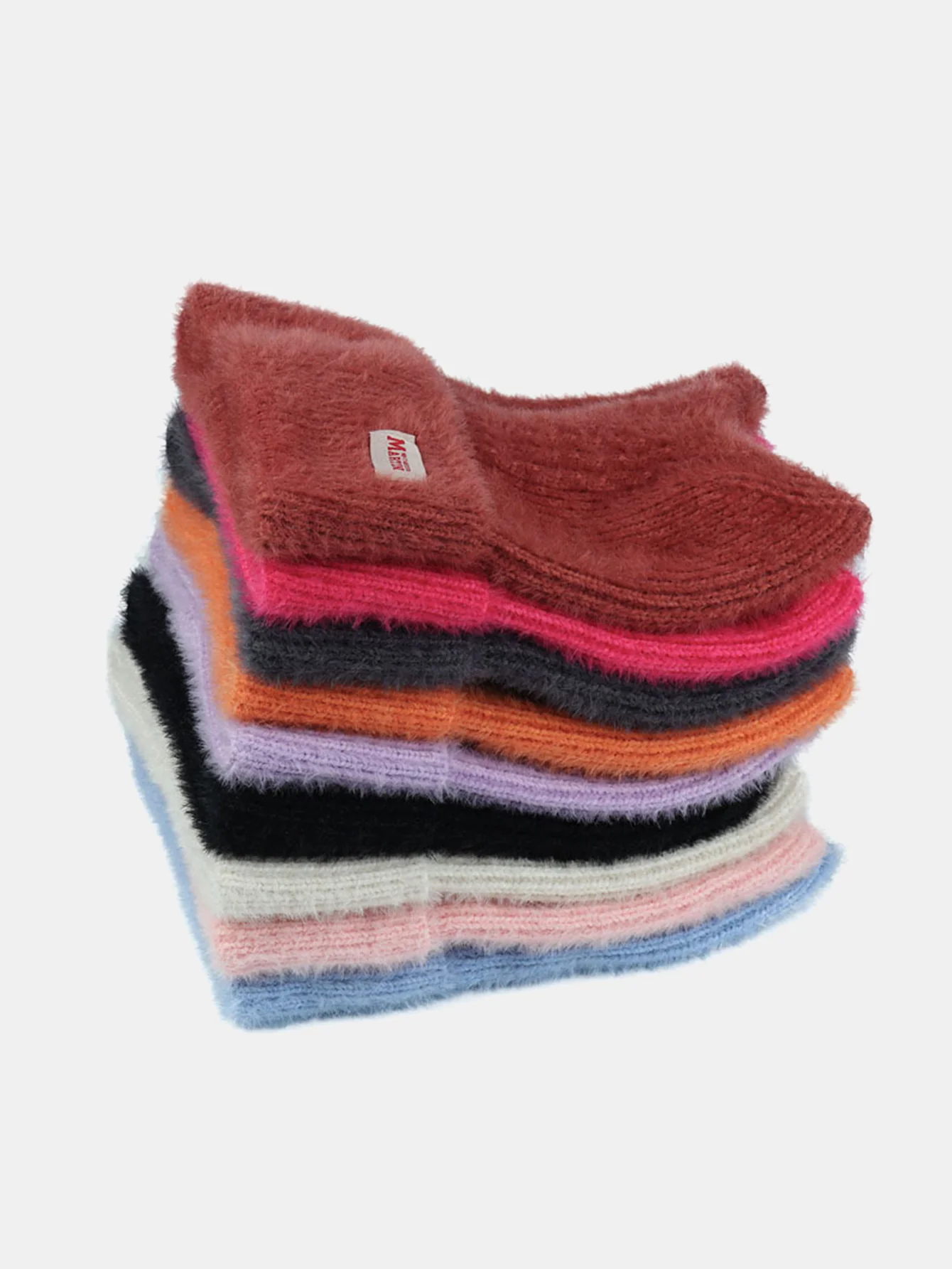 Unisex Plüschmütze mit elastischem, gestricktem Stoff in Katzenohrform - Image 11