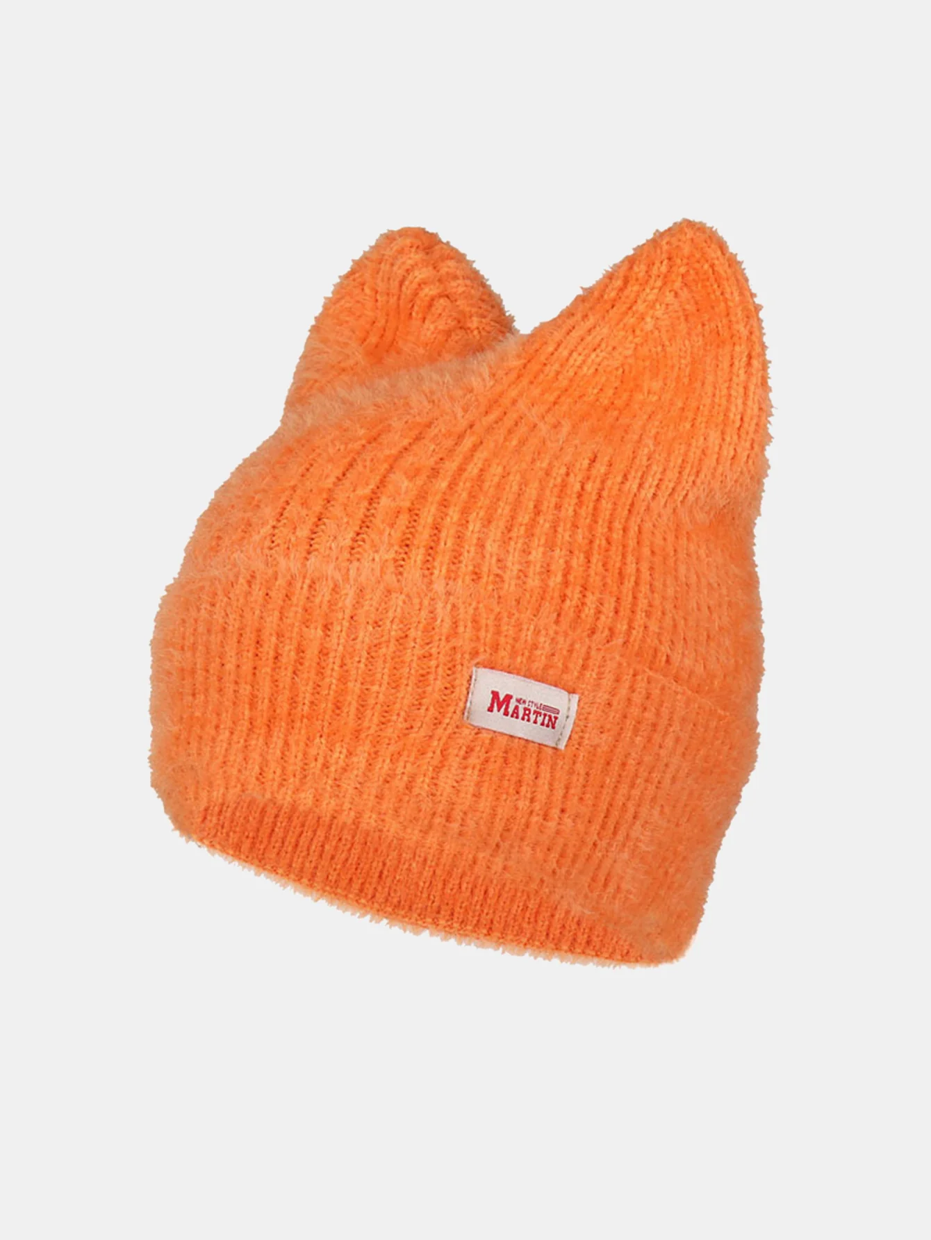Unisex Plüschmütze mit elastischem, gestricktem Stoff in Katzenohrform - Image 5
