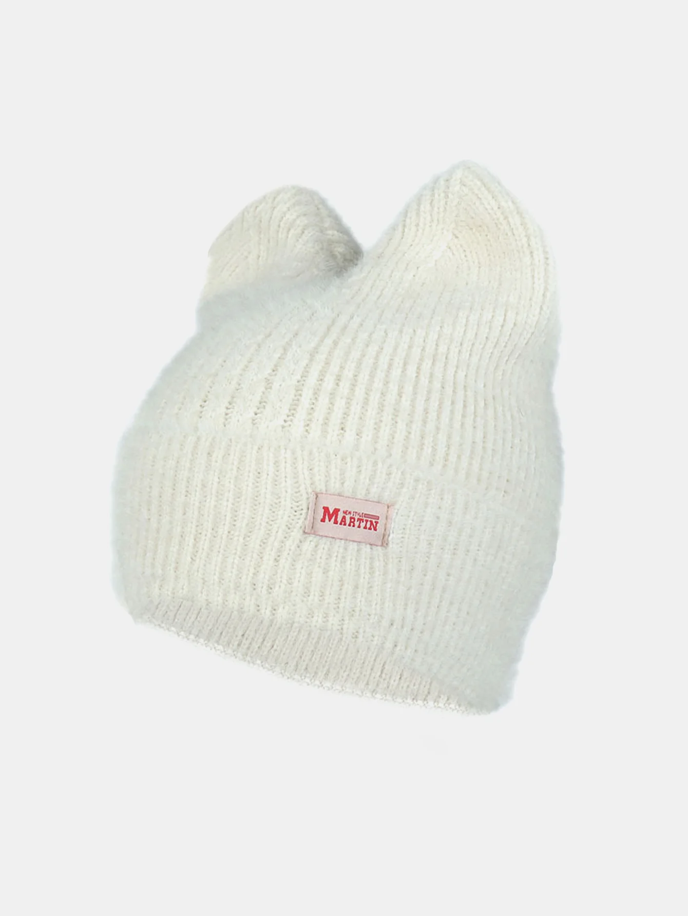Unisex Plüschmütze mit elastischem, gestricktem Stoff in Katzenohrform - Image 7