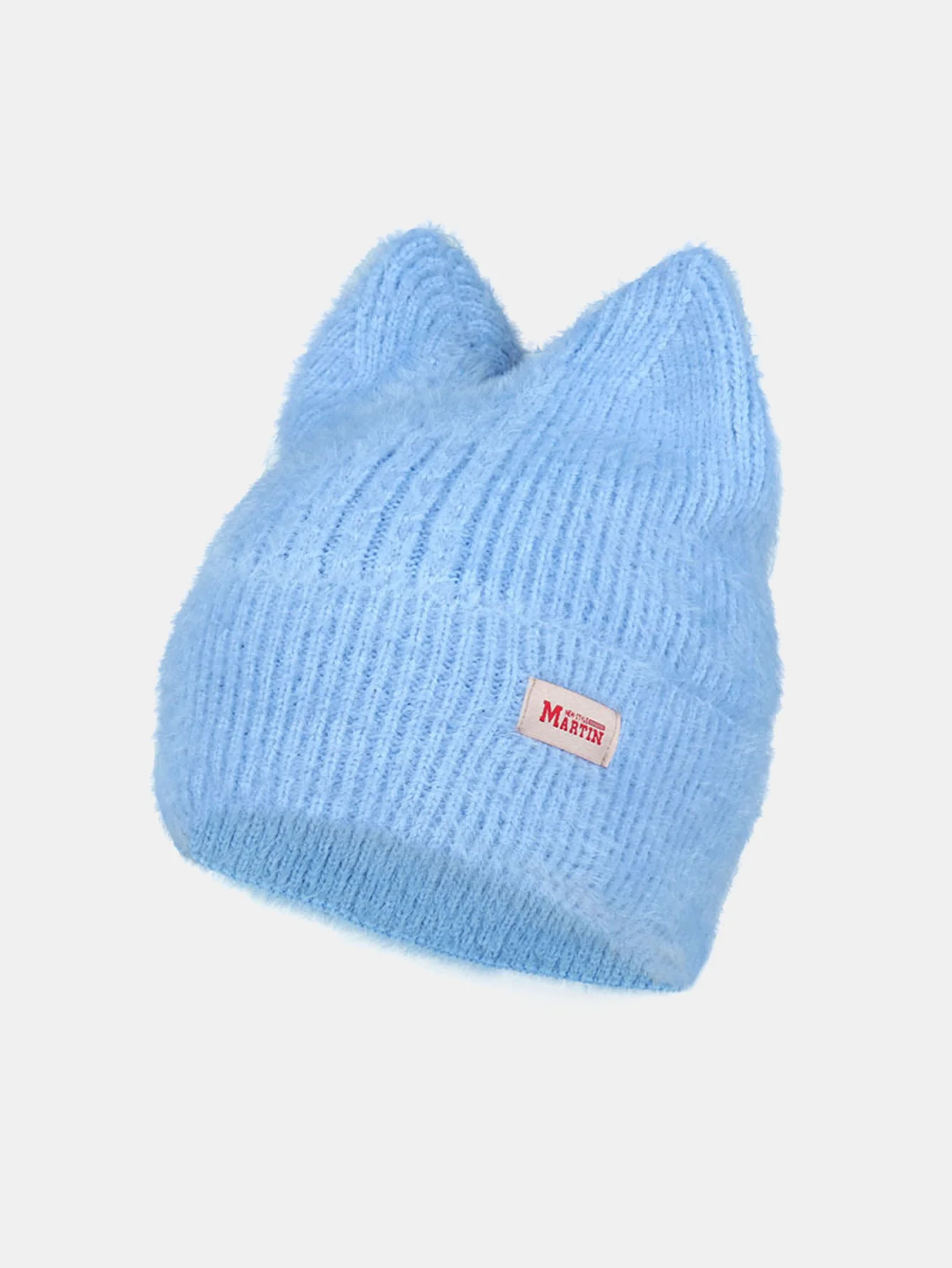Unisex Plüschmütze mit elastischem, gestricktem Stoff in Katzenohrform - Image 8