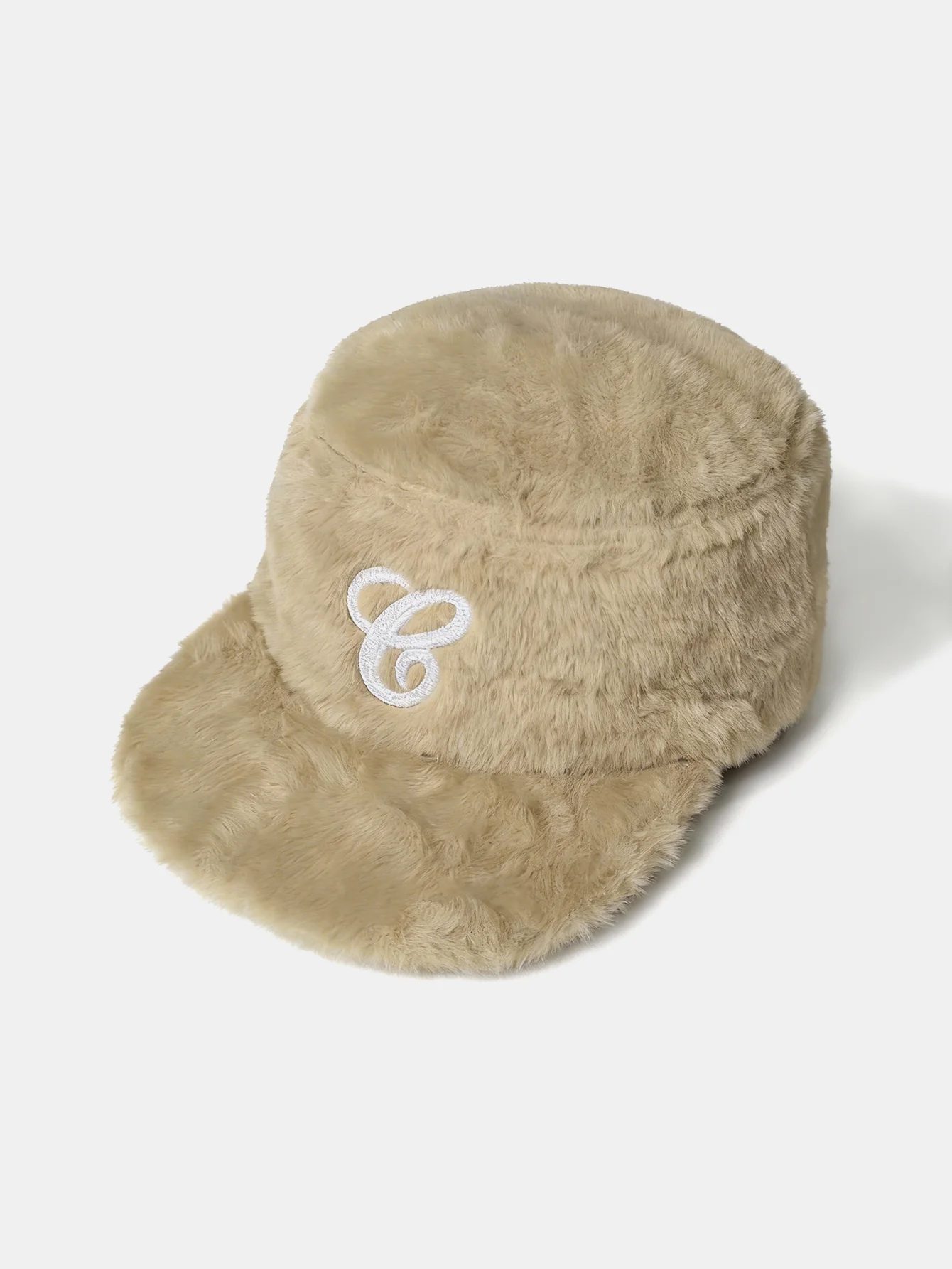 Unisex Vintage Plush Embroidered Letter Flat Brim Baseball Cap - Image 4