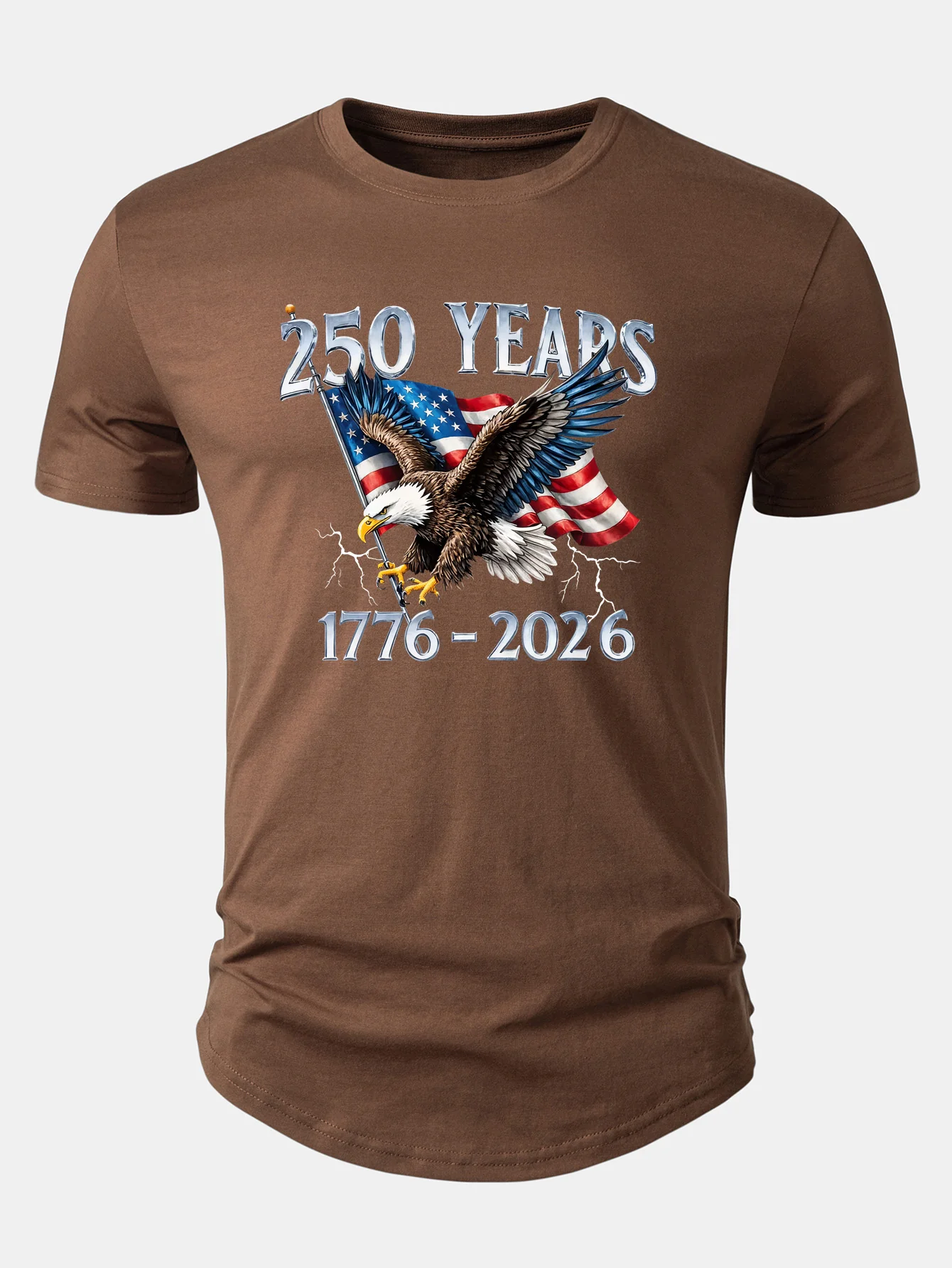 USA 250th Anniversary Print Cotton Arc Hem T-Shirt - Image 5