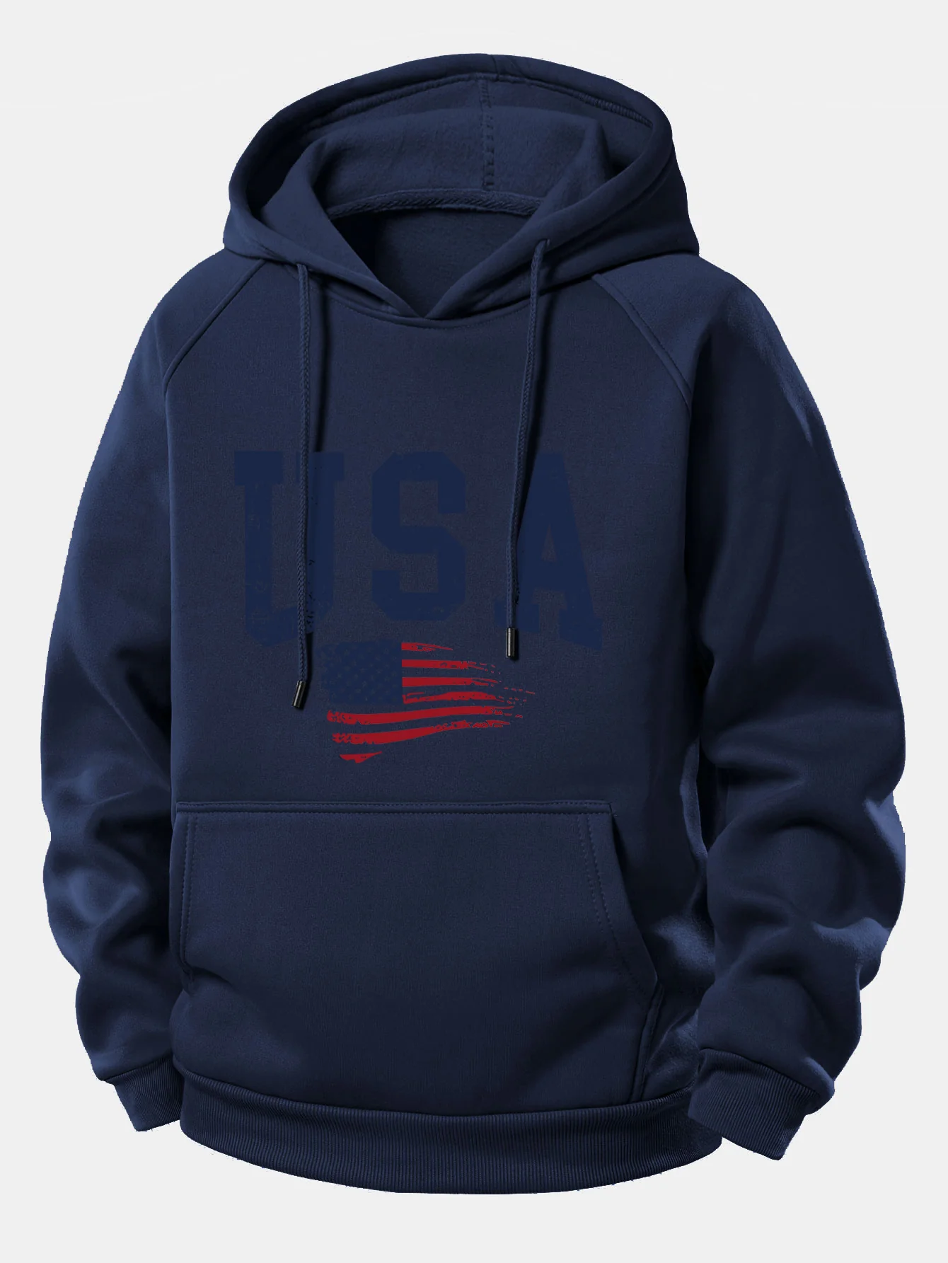 USA-Flaggen-Print Kordelzug-Hoodie - Image 11