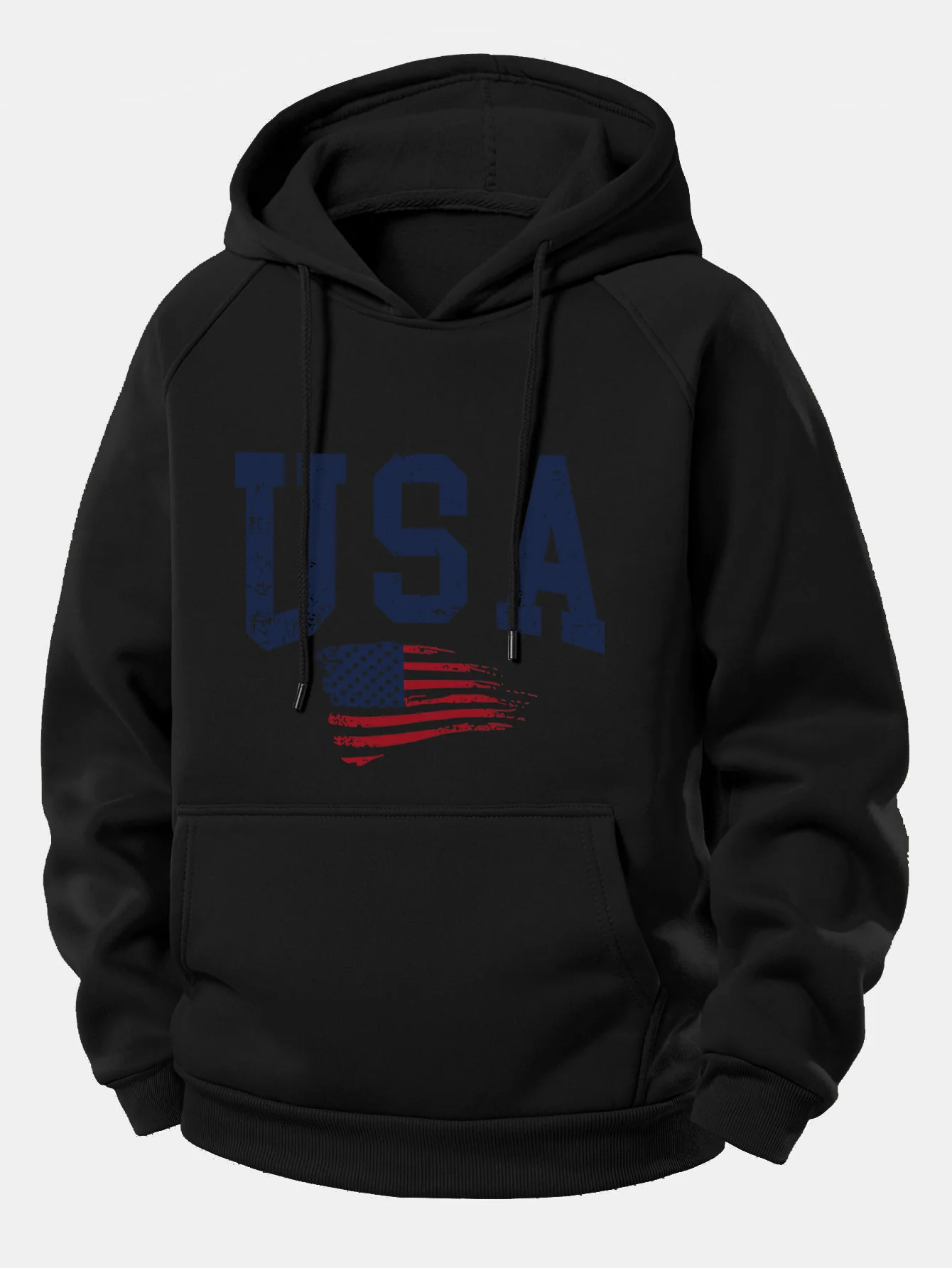 USA-Flaggen-Print Kordelzug-Hoodie - Image 12