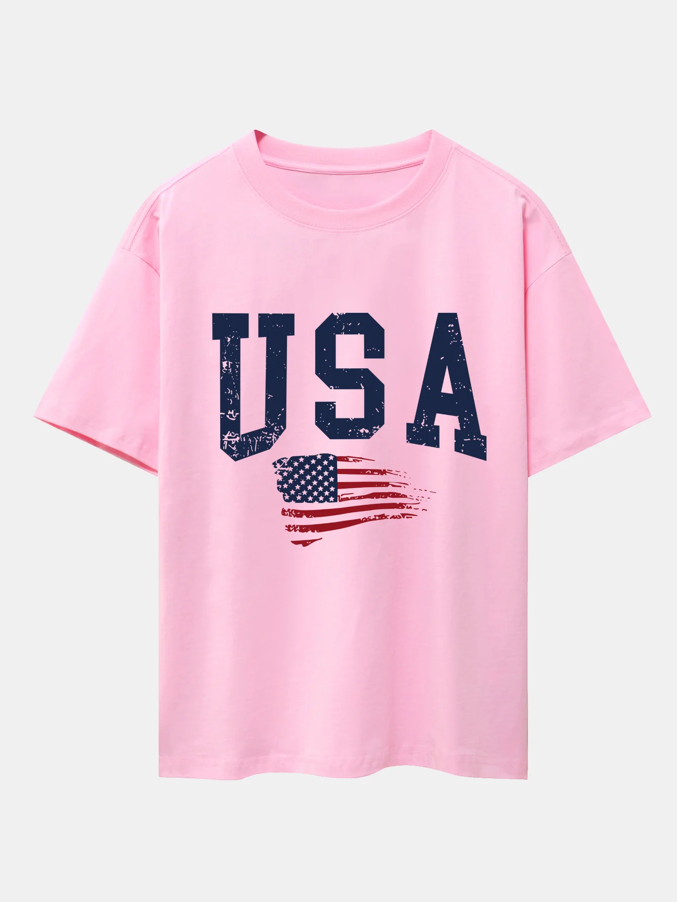 USA-Flaggen-Print Oversize-T-Shirt mit überschnittenen Schultern - Image 12
