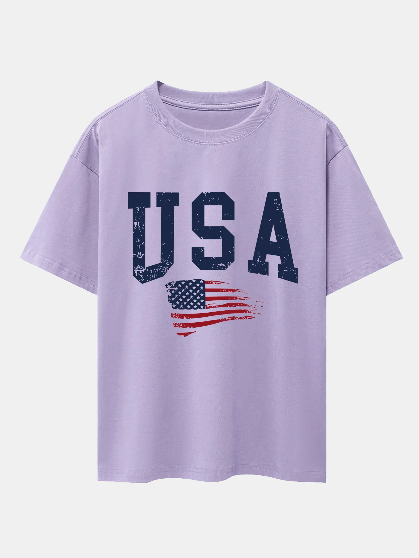 USA-Flaggen-Print Oversize-T-Shirt mit überschnittenen Schultern - Image 15