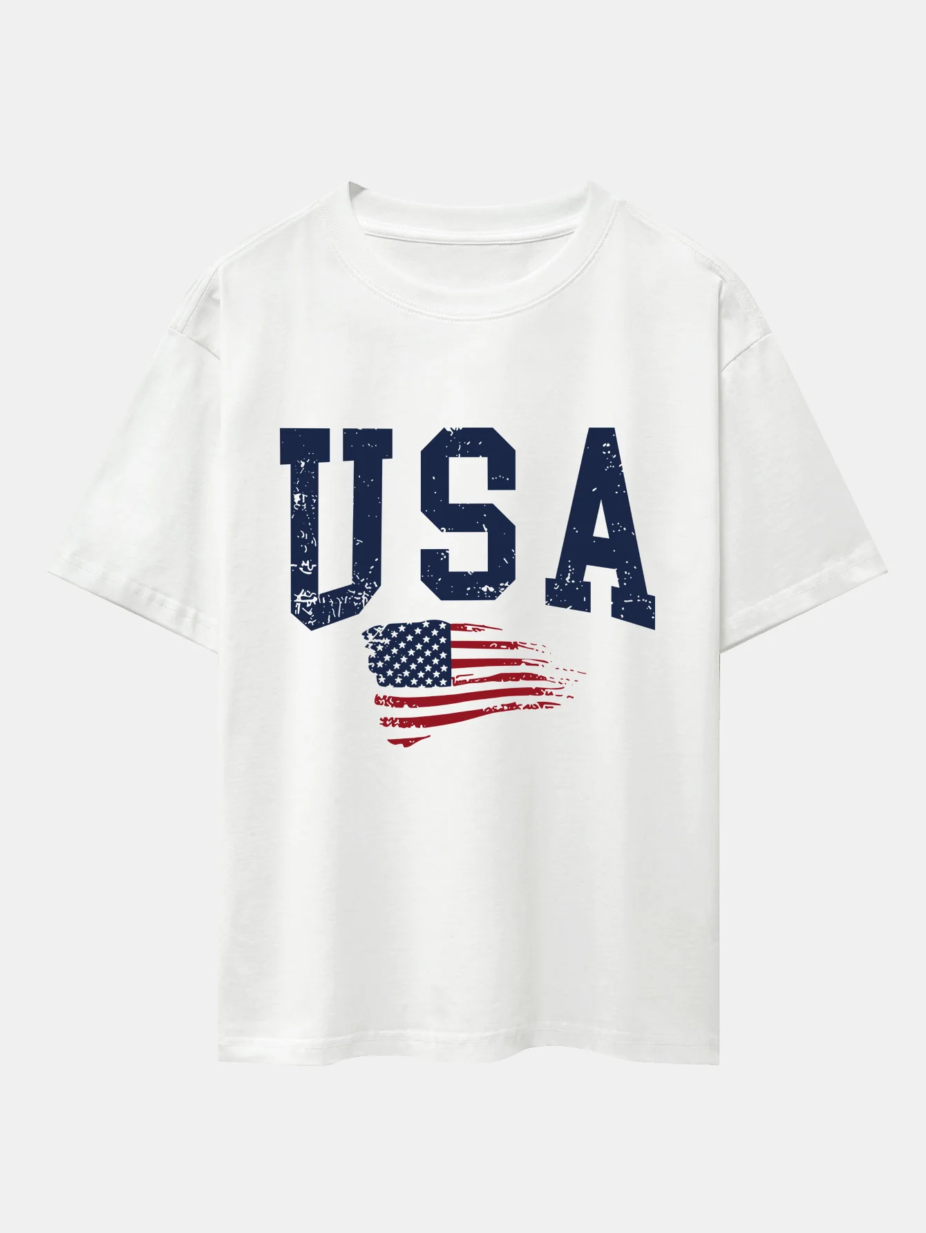 USA-Flaggen-Print Oversize-T-Shirt mit überschnittenen Schultern - Image 8