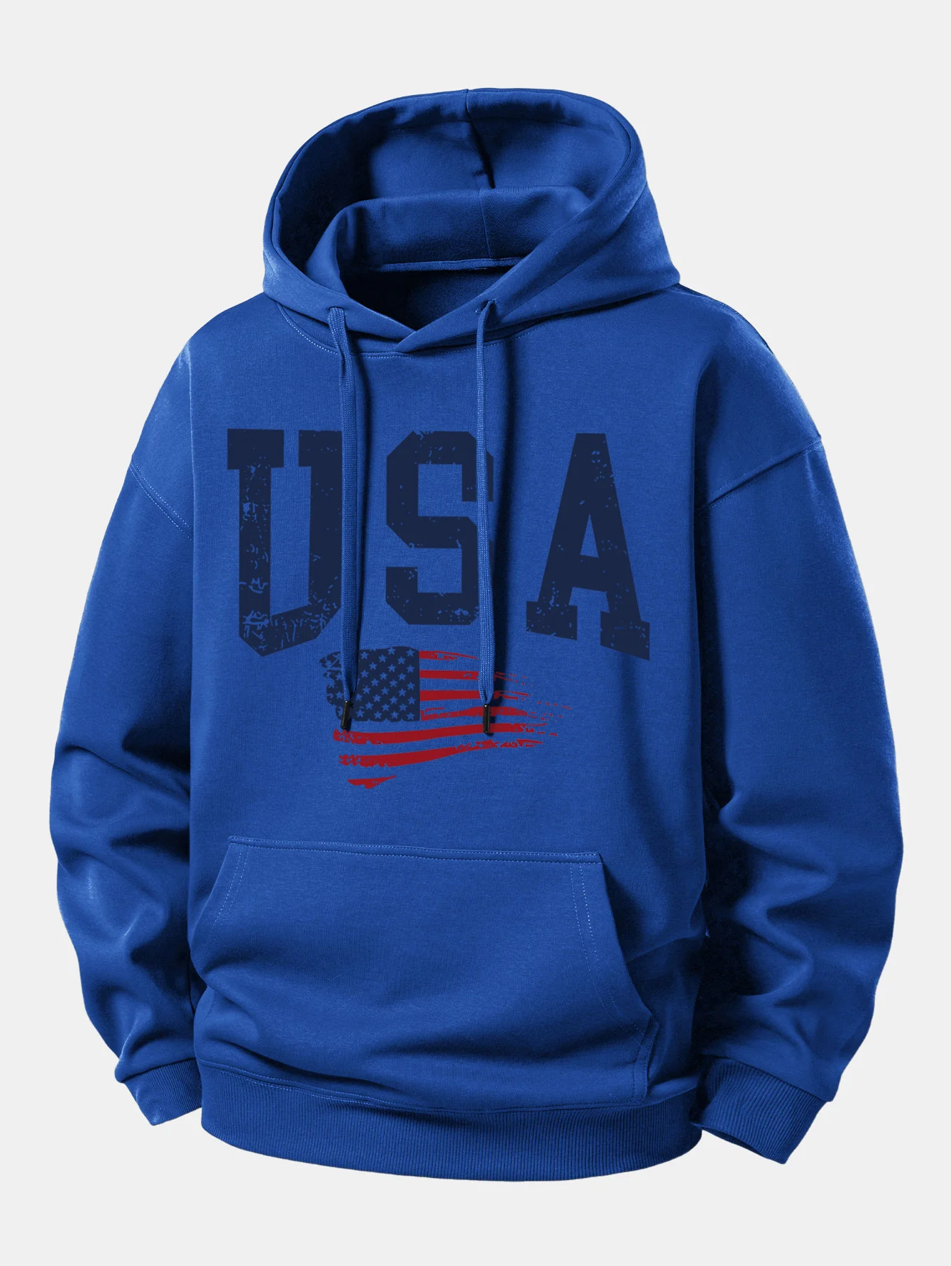 USA Flag Print Relax Fit Hoodie - Image 10