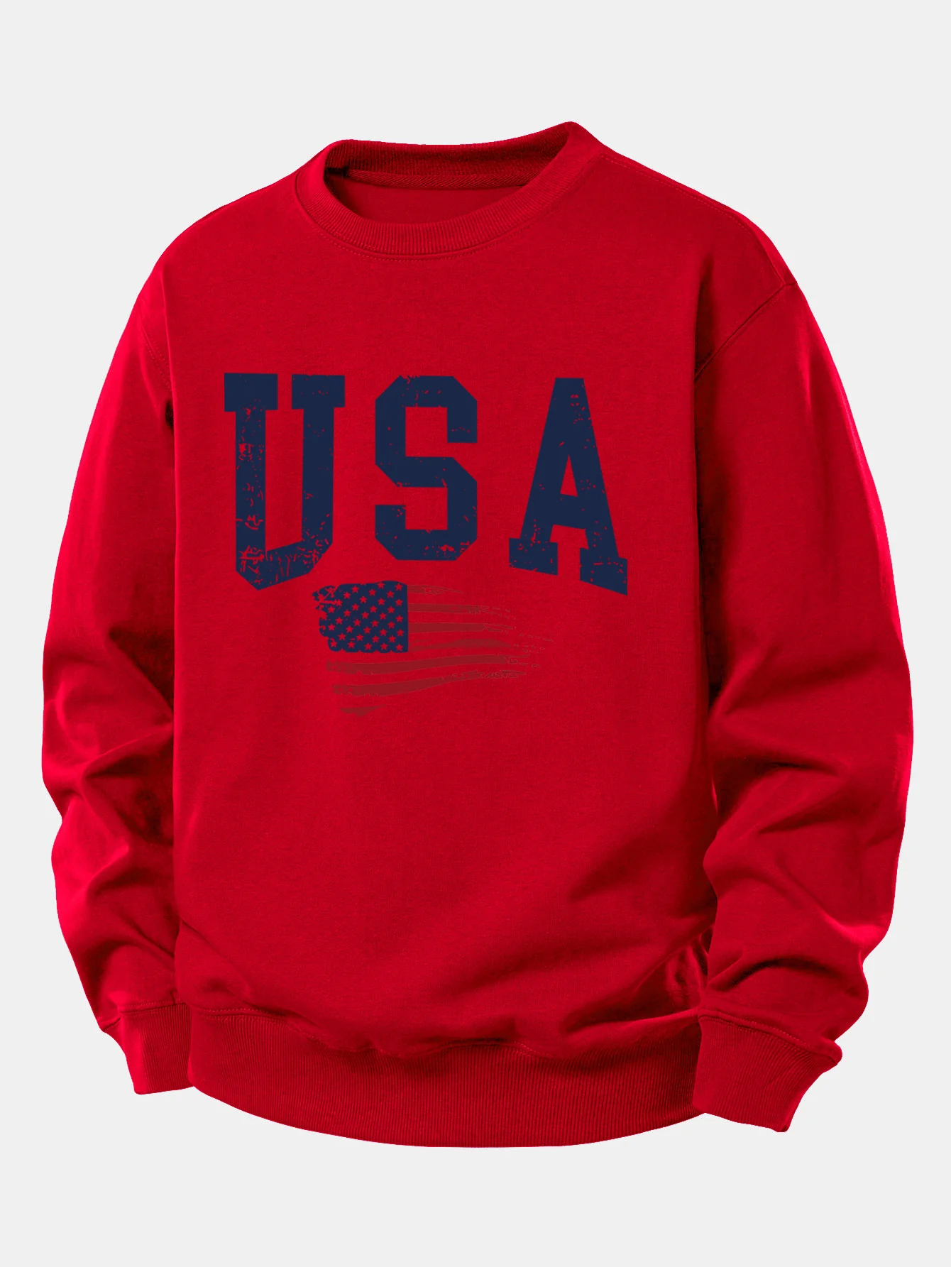 USA Flag Print Relax Fit Sweatshirt - Image 10