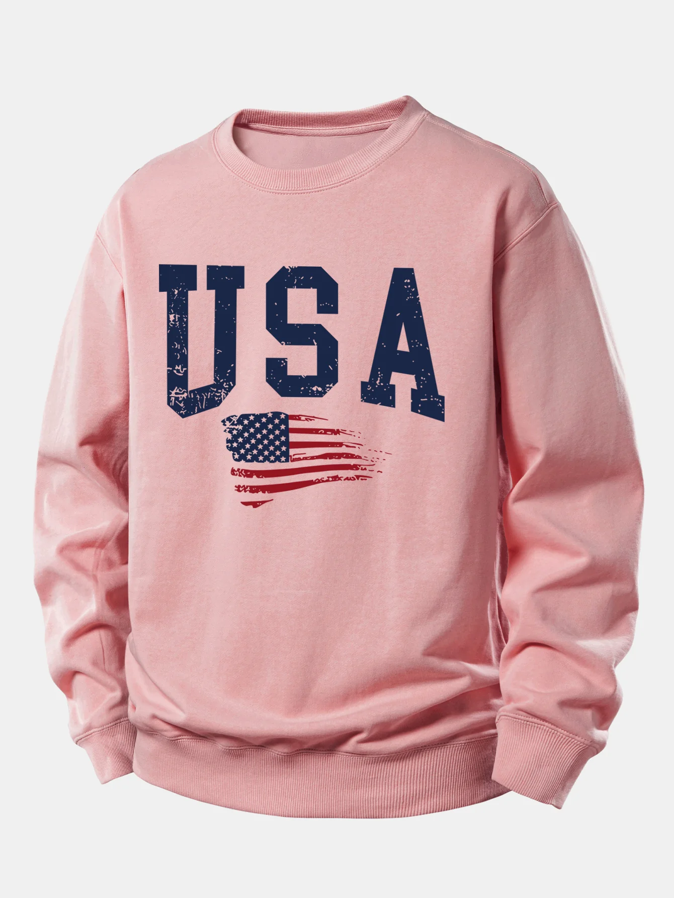 USA Flag Print Relax Fit Sweatshirt - Image 2
