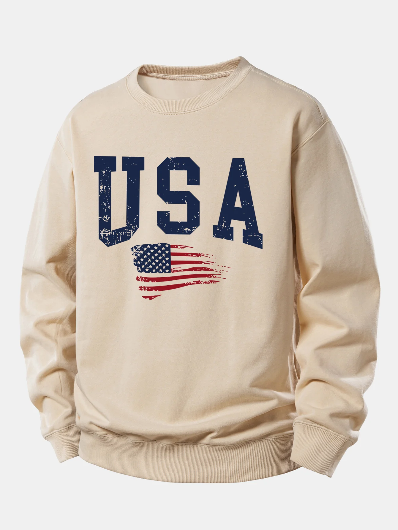 USA Flag Print Relax Fit Sweatshirt - Image 3
