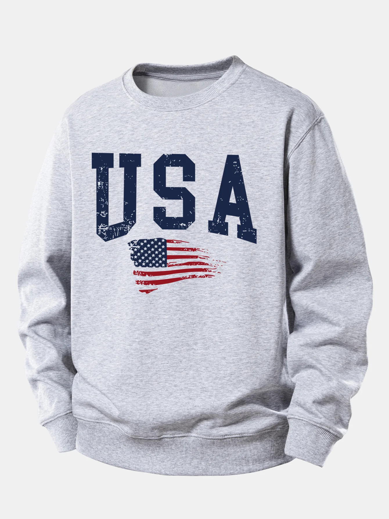 USA Flag Print Relax Fit Sweatshirt - Image 4