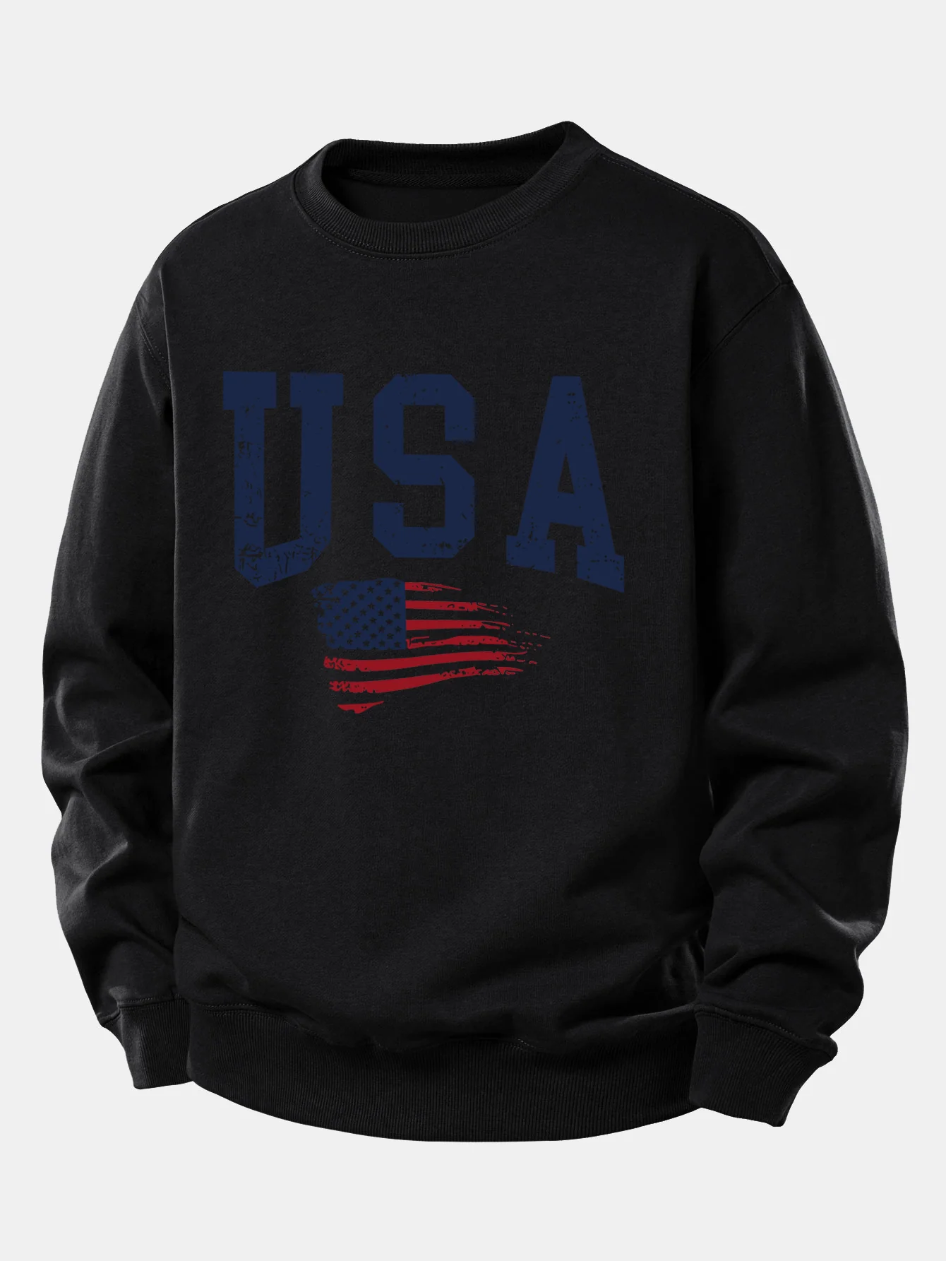 USA Flag Print Relax Fit Sweatshirt - Image 5