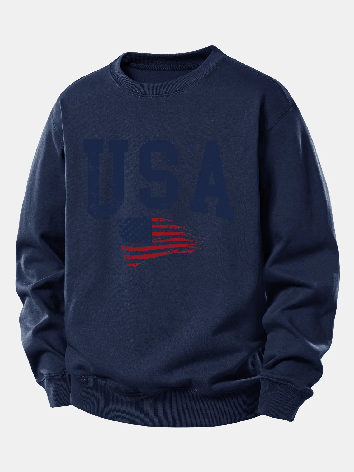 USA Flag Print Relax Fit Sweatshirt - Image 6