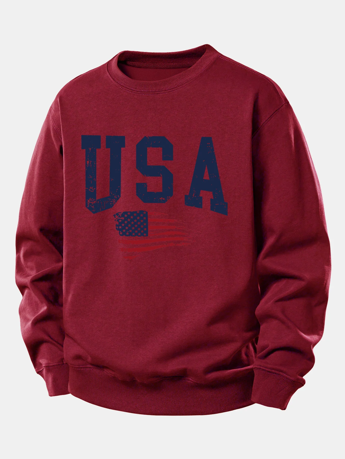USA Flag Print Relax Fit Sweatshirt - Image 7