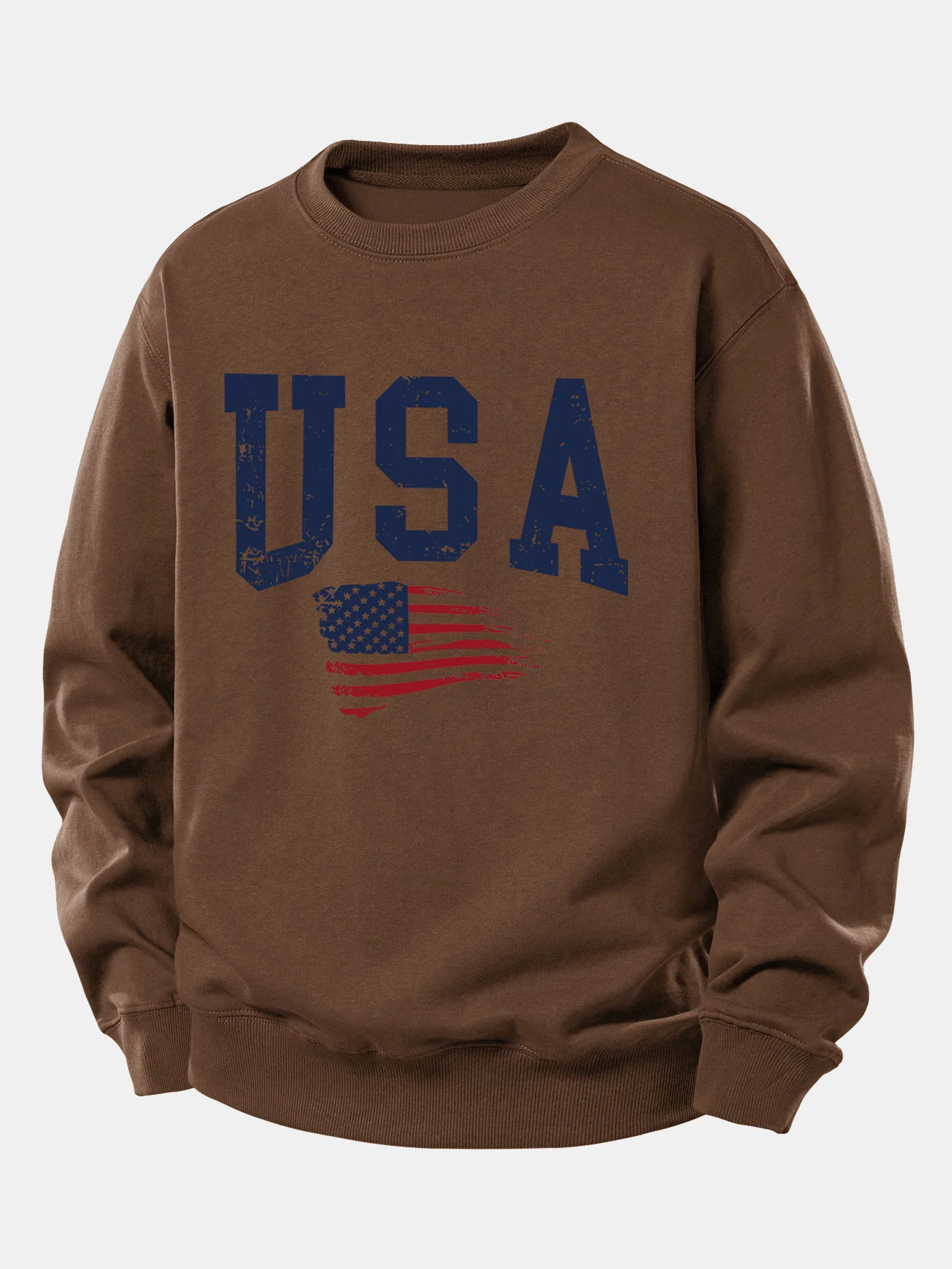 USA Flag Print Relax Fit Sweatshirt - Image 8