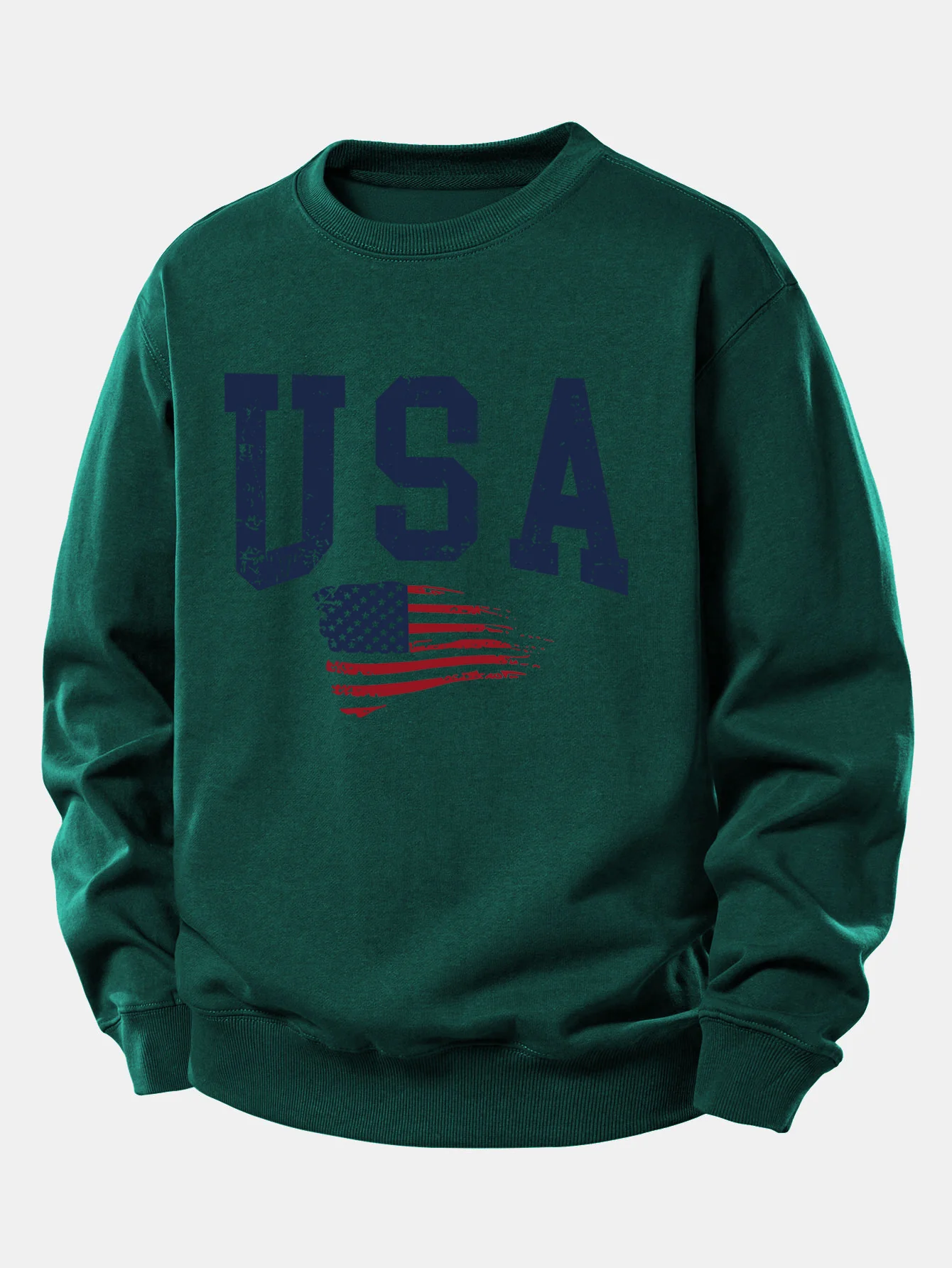 USA Flag Print Relax Fit Sweatshirt - Image 9
