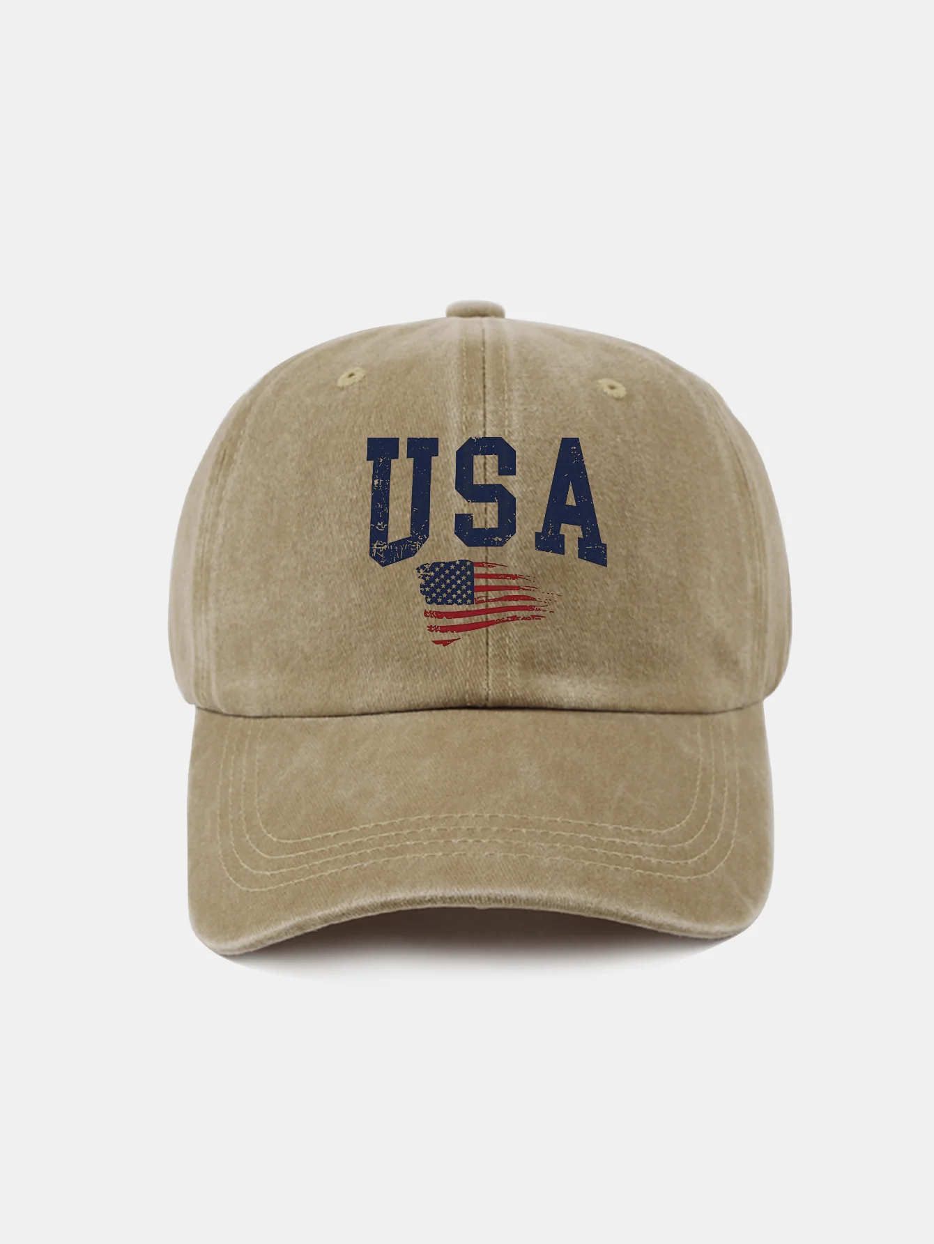 Baseballkappe mit USA-Flaggenaufdruck, gewaschen - Image 4