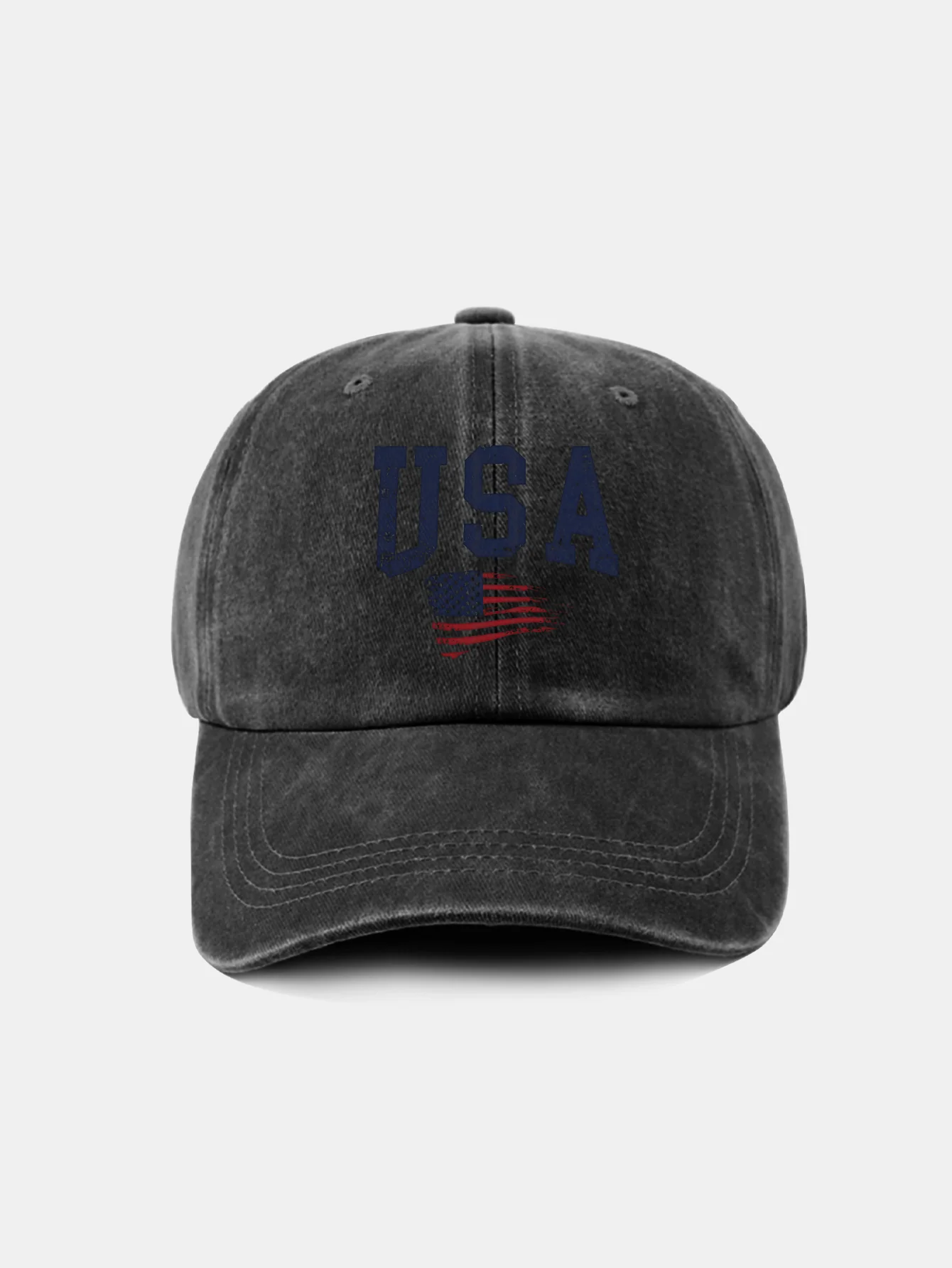 Baseballkappe mit USA-Flaggenaufdruck, gewaschen - Image 7