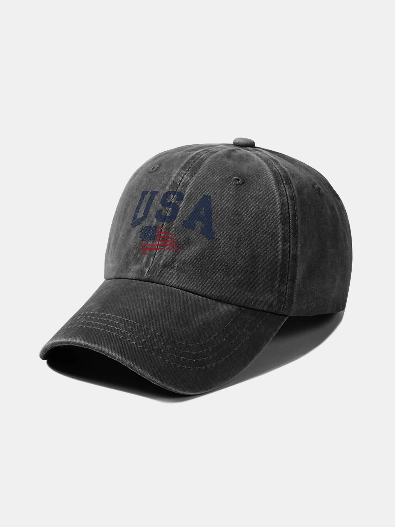 Baseballkappe mit USA-Flaggenaufdruck, gewaschen - Image 8
