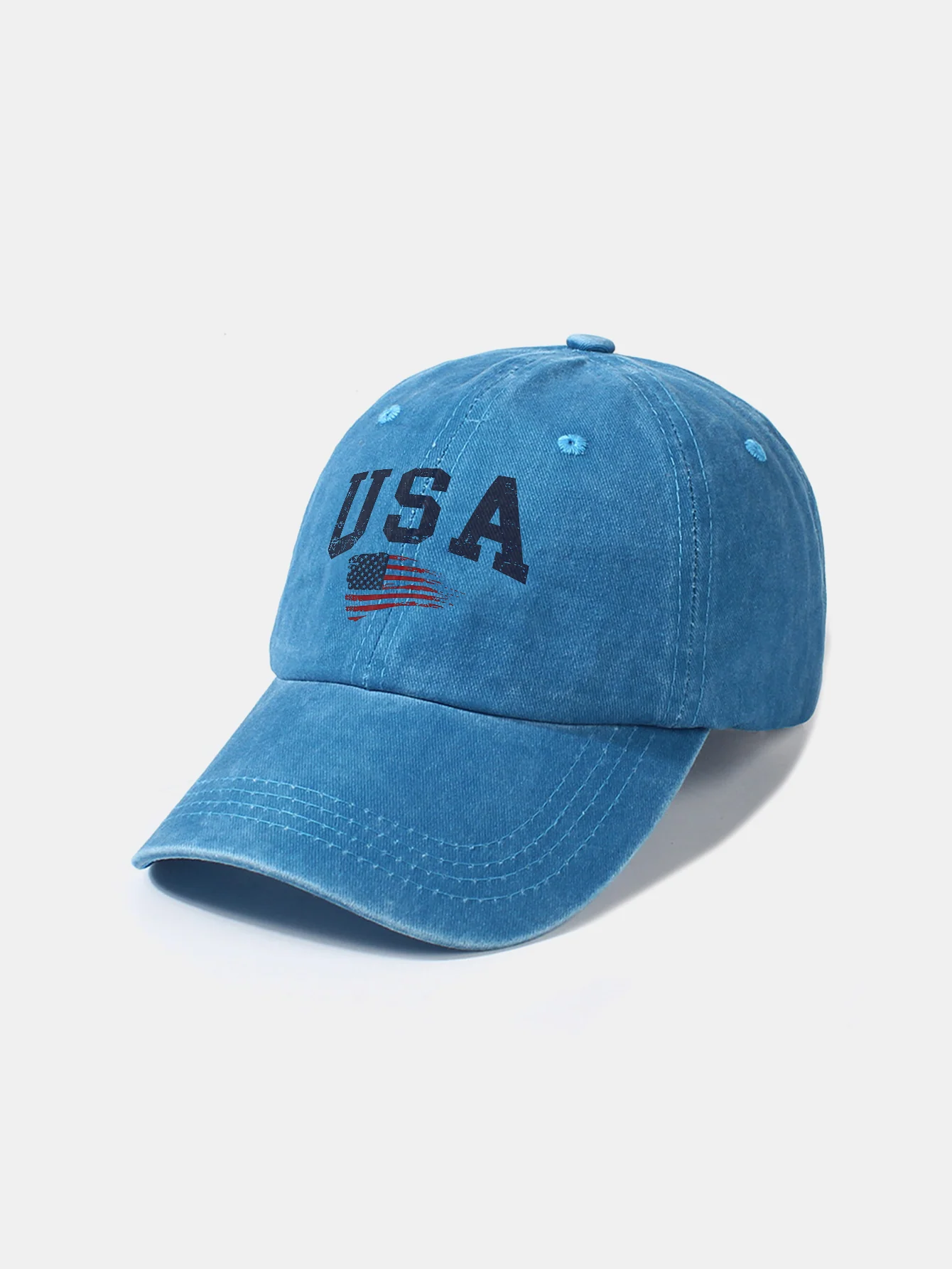 Baseballkappe mit USA-Flaggenaufdruck, gewaschen - Image 9