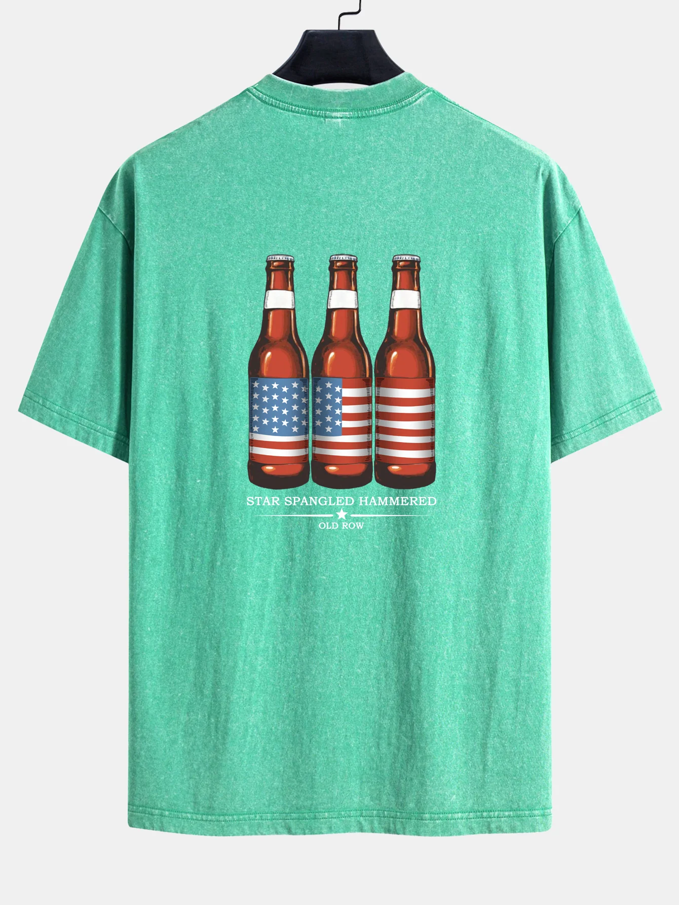 USA Old Row Bierdruck Gewaschenes Abgenutztes Drop-Shoulder T-Shirt - Image 15