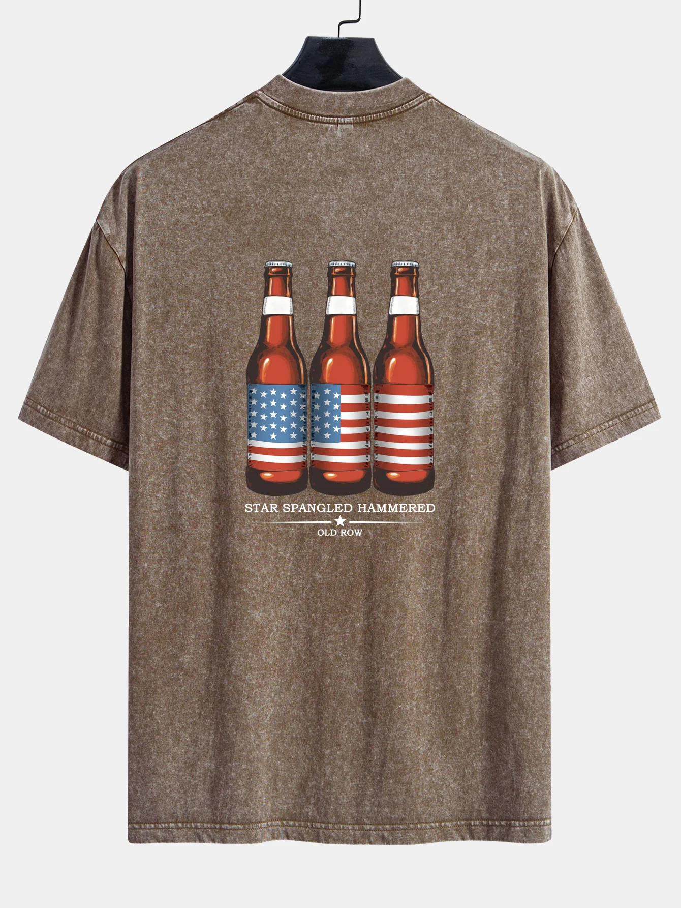 USA Old Row Bierdruck Gewaschenes Abgenutztes Drop-Shoulder T-Shirt - Image 17