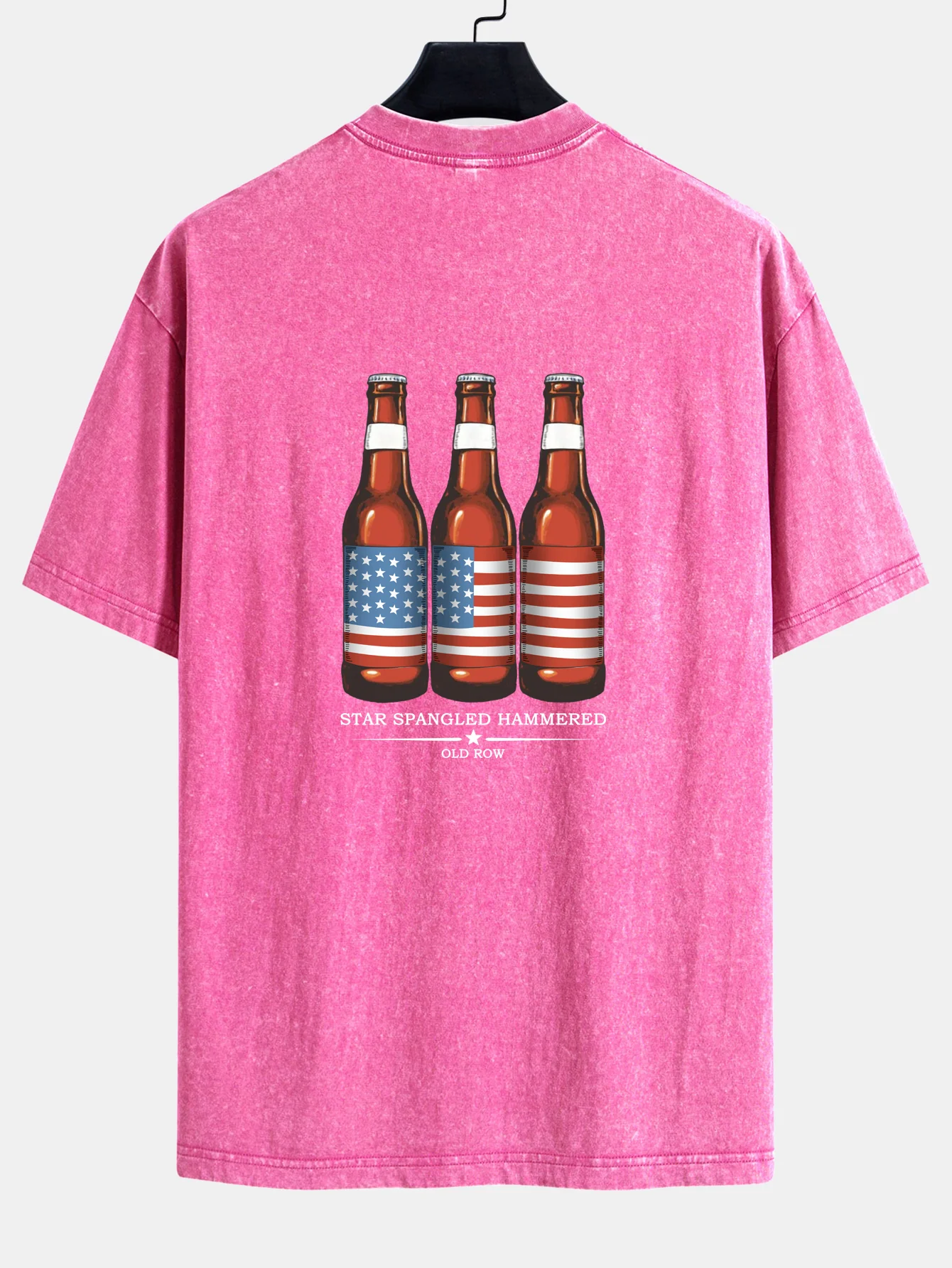 USA Old Row Bierdruck Gewaschenes Abgenutztes Drop-Shoulder T-Shirt - Image 7