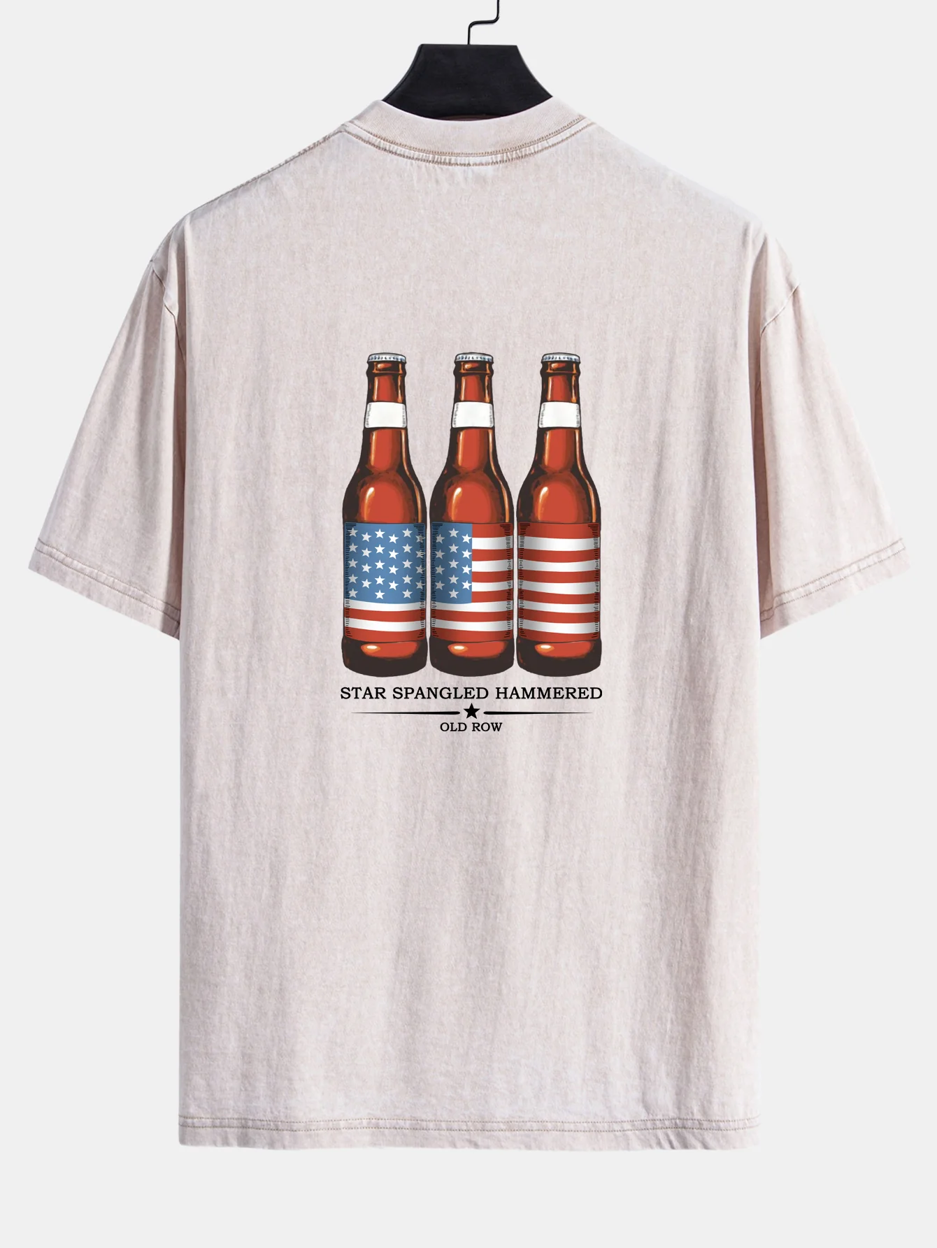 USA Old Row Bierdruck Gewaschenes Abgenutztes Drop-Shoulder T-Shirt - Image 9