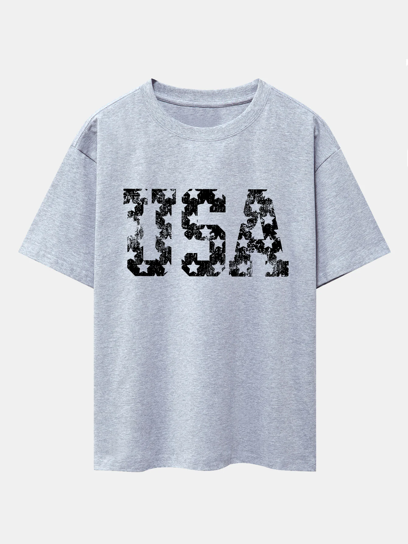 USA Print Oversize T-Shirt mit überschnittenen Schultern - Image 13