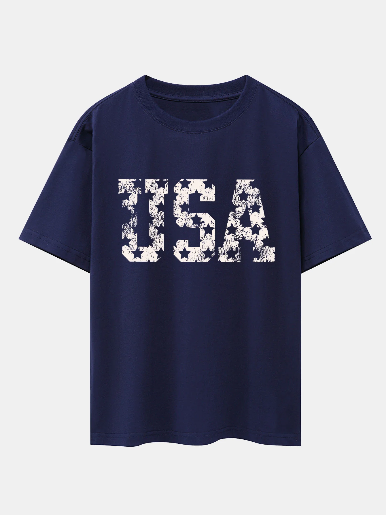 USA Print Oversize T-Shirt mit überschnittenen Schultern - Image 14